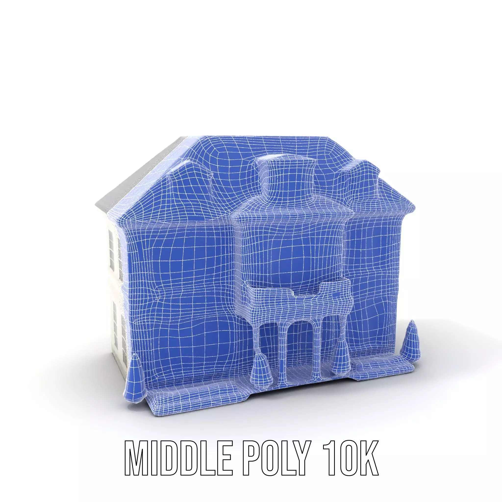 Classic White Mansion model pack Low-poly 3D model_21