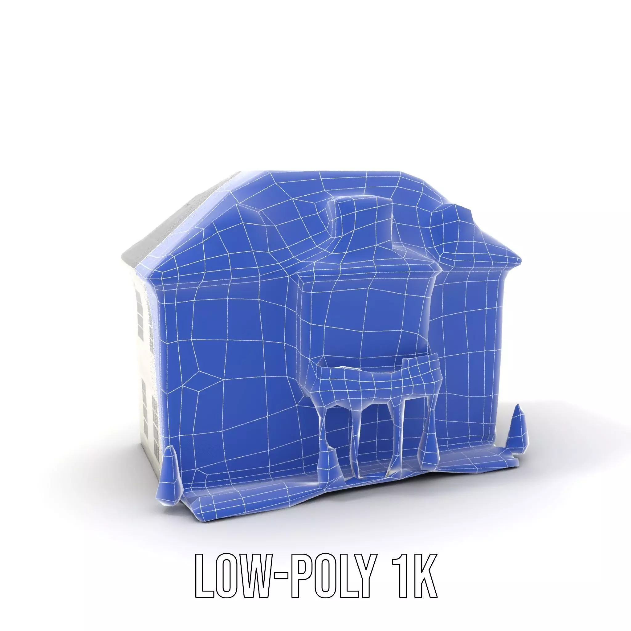 Classic White Mansion model pack Low-poly 3D model_19