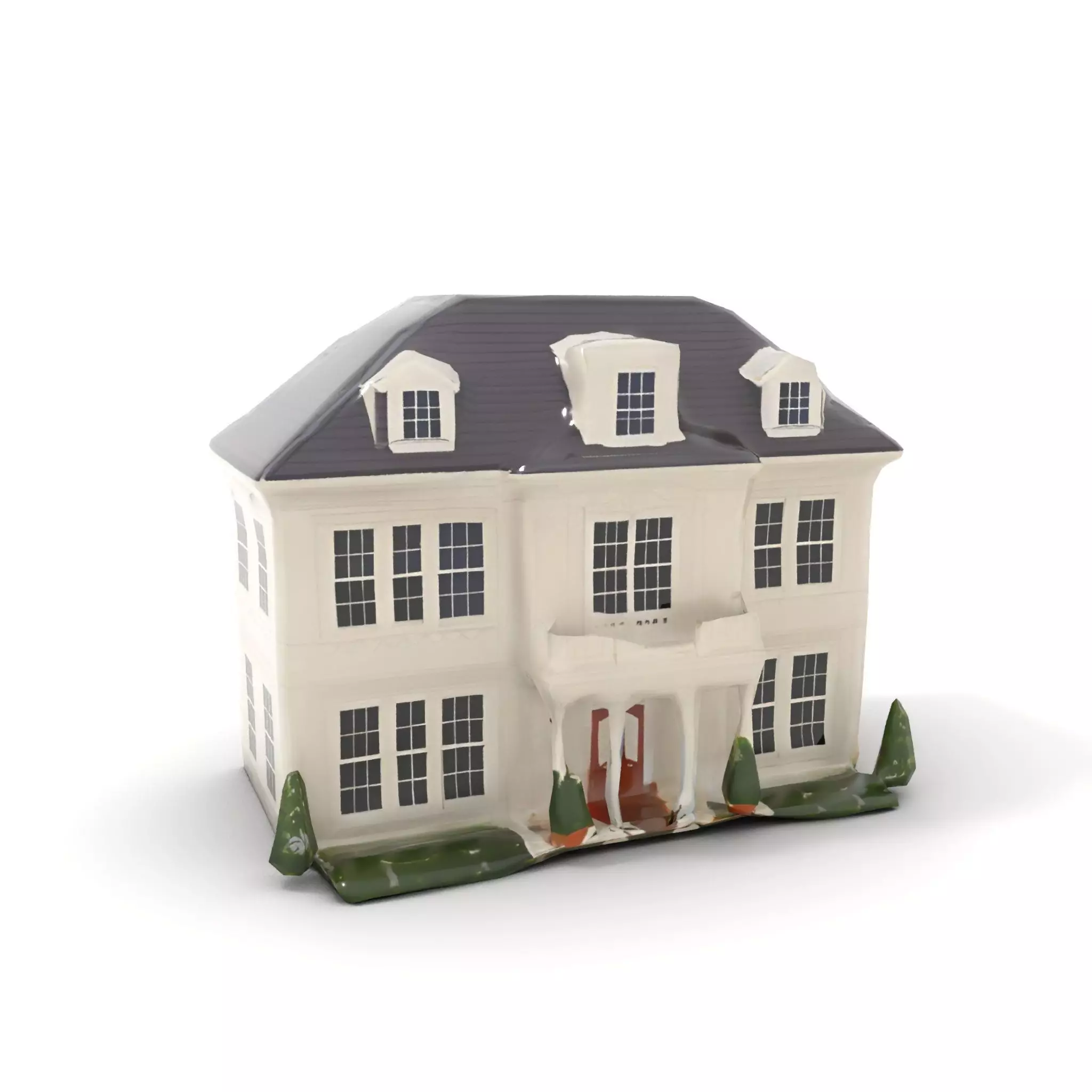 Classic White Mansion model pack Low-poly 3D model_9