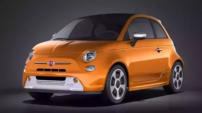 Fiat 500e 2014 VRAY 3D model