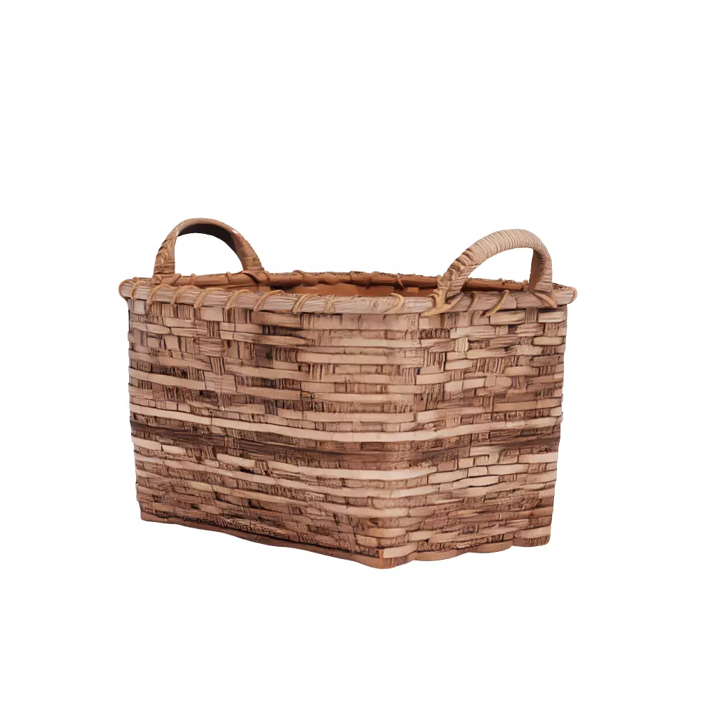 Woven wicker pasket 3D model_2