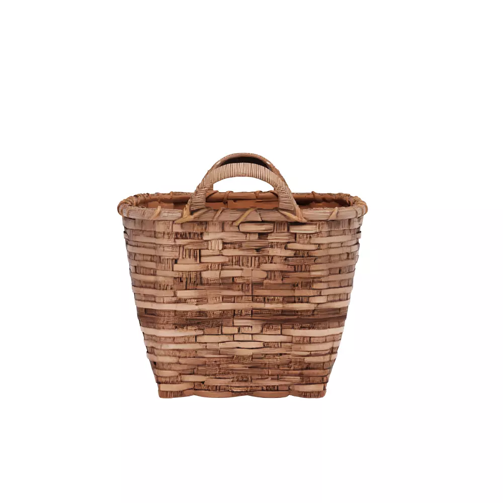Woven wicker pasket 3D model_1
