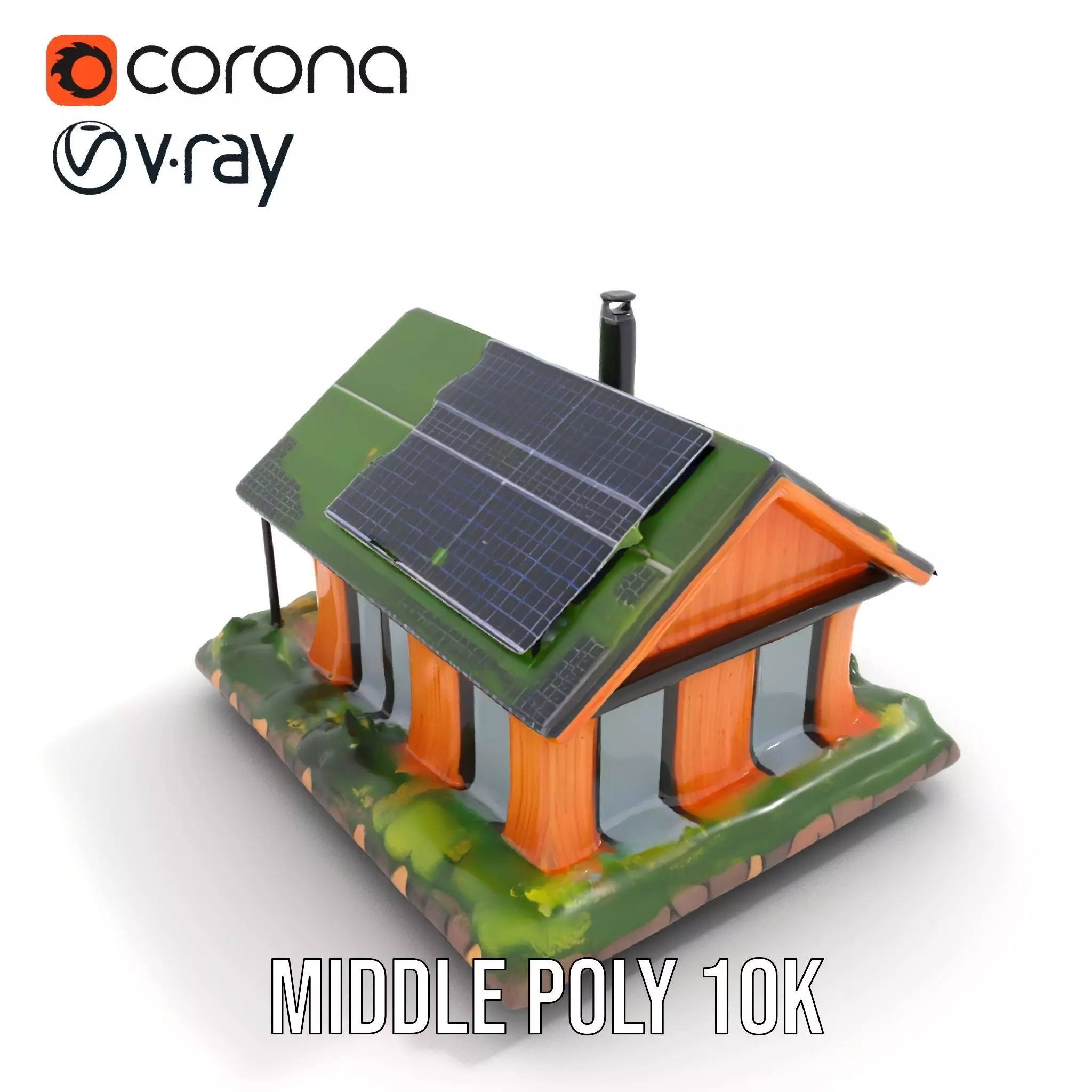 EcoFriendly Cabin model pack Low-poly 3D model_5