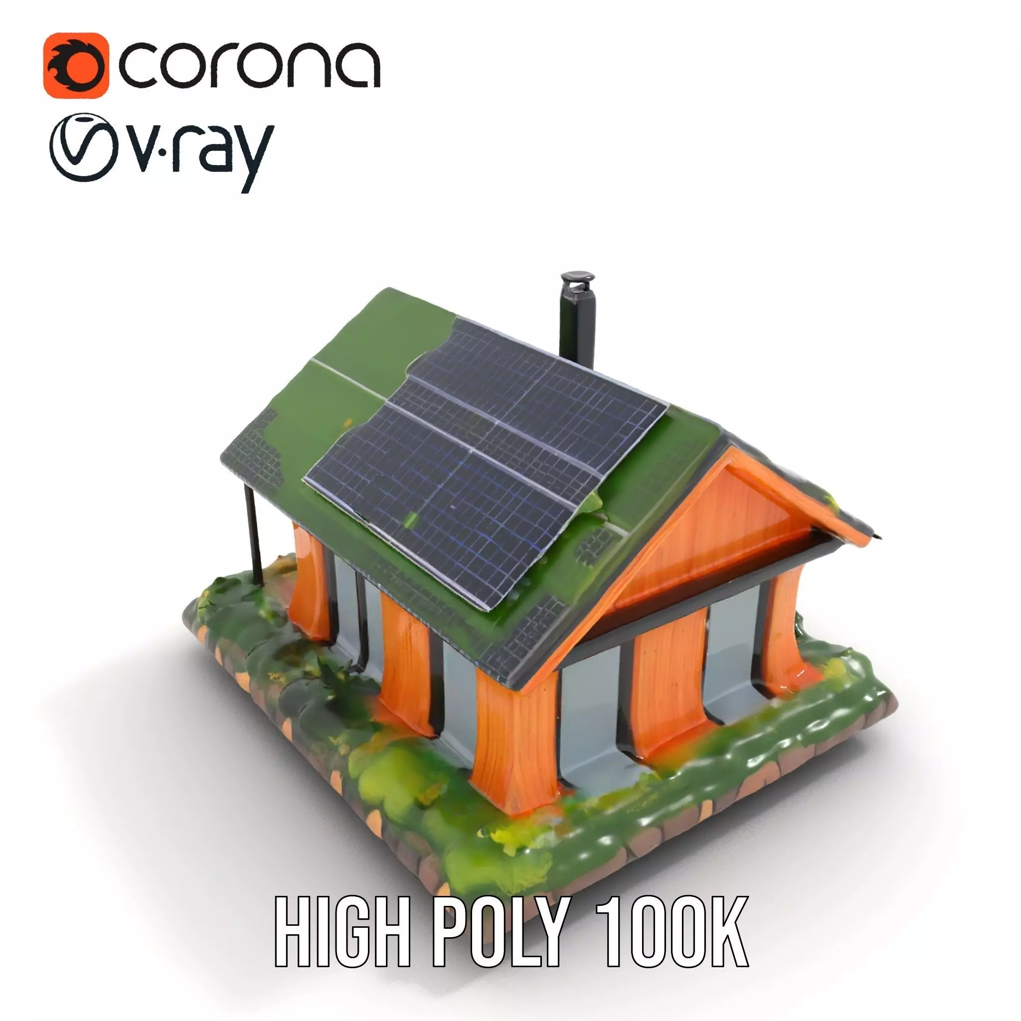 EcoFriendly Cabin model pack Low-poly 3D model_28
