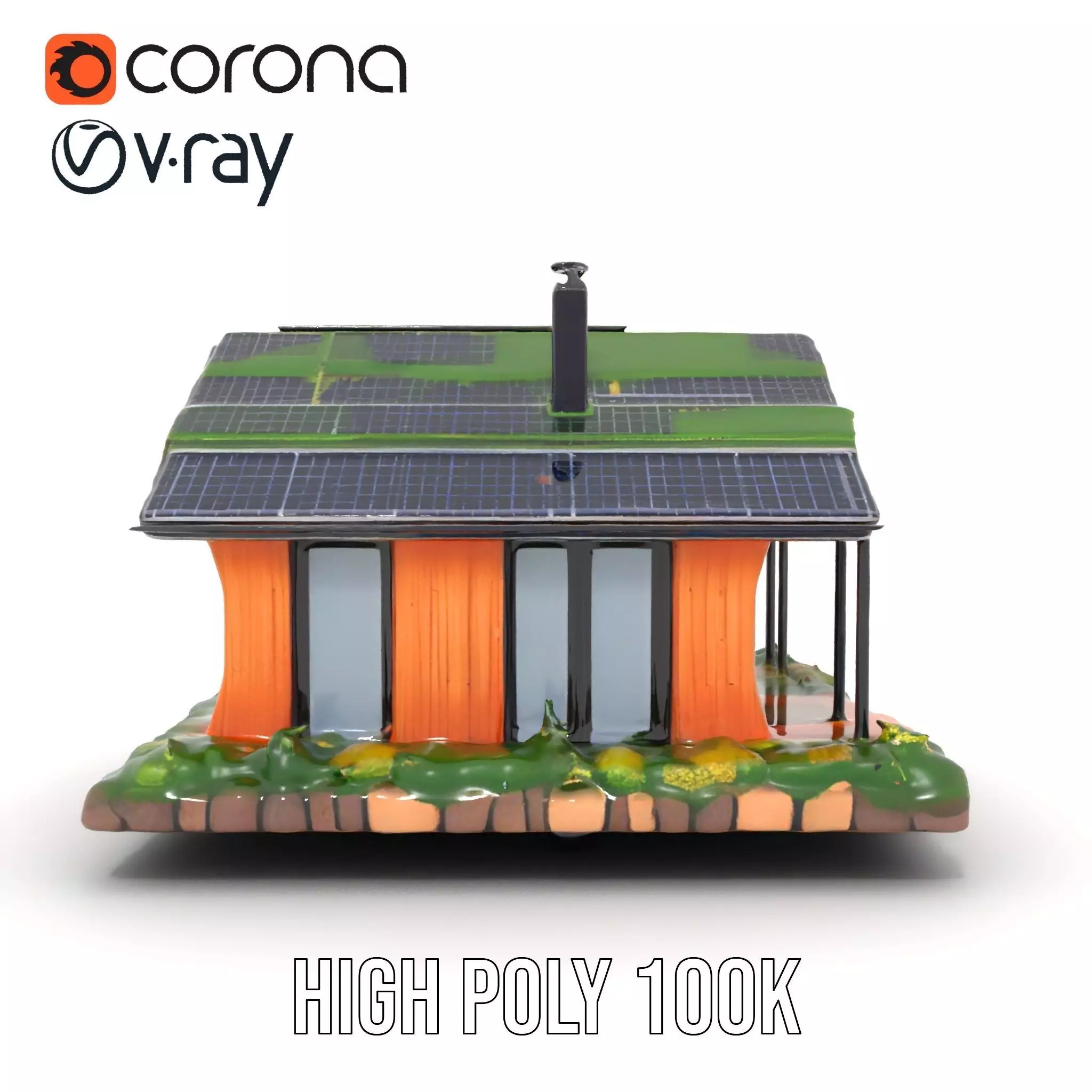 EcoFriendly Cabin model pack Low-poly 3D model_31