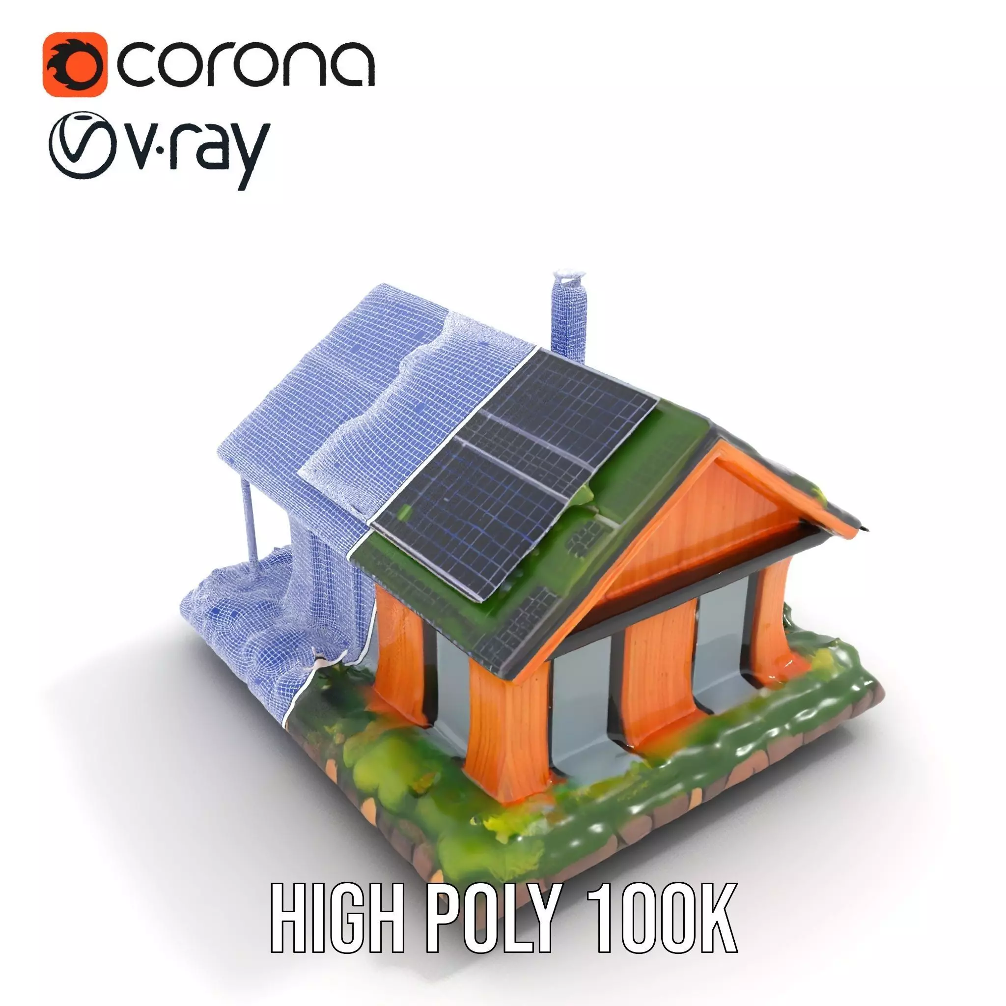 EcoFriendly Cabin model pack Low-poly 3D model_23