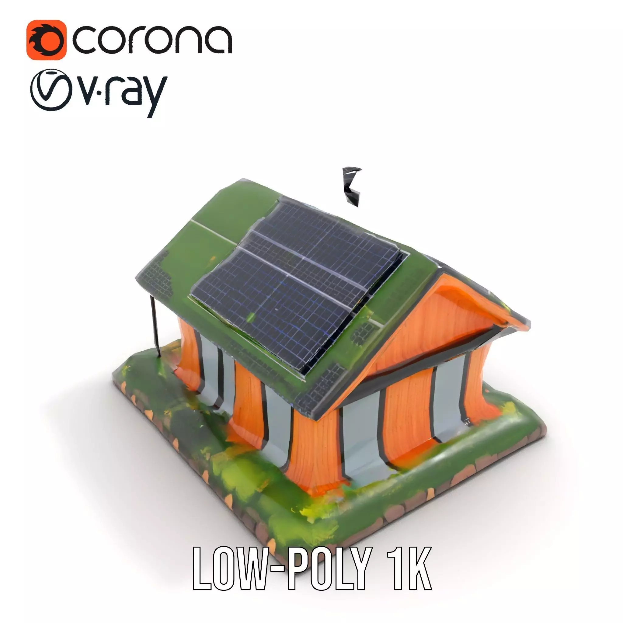 EcoFriendly Cabin model pack Low-poly 3D model_12