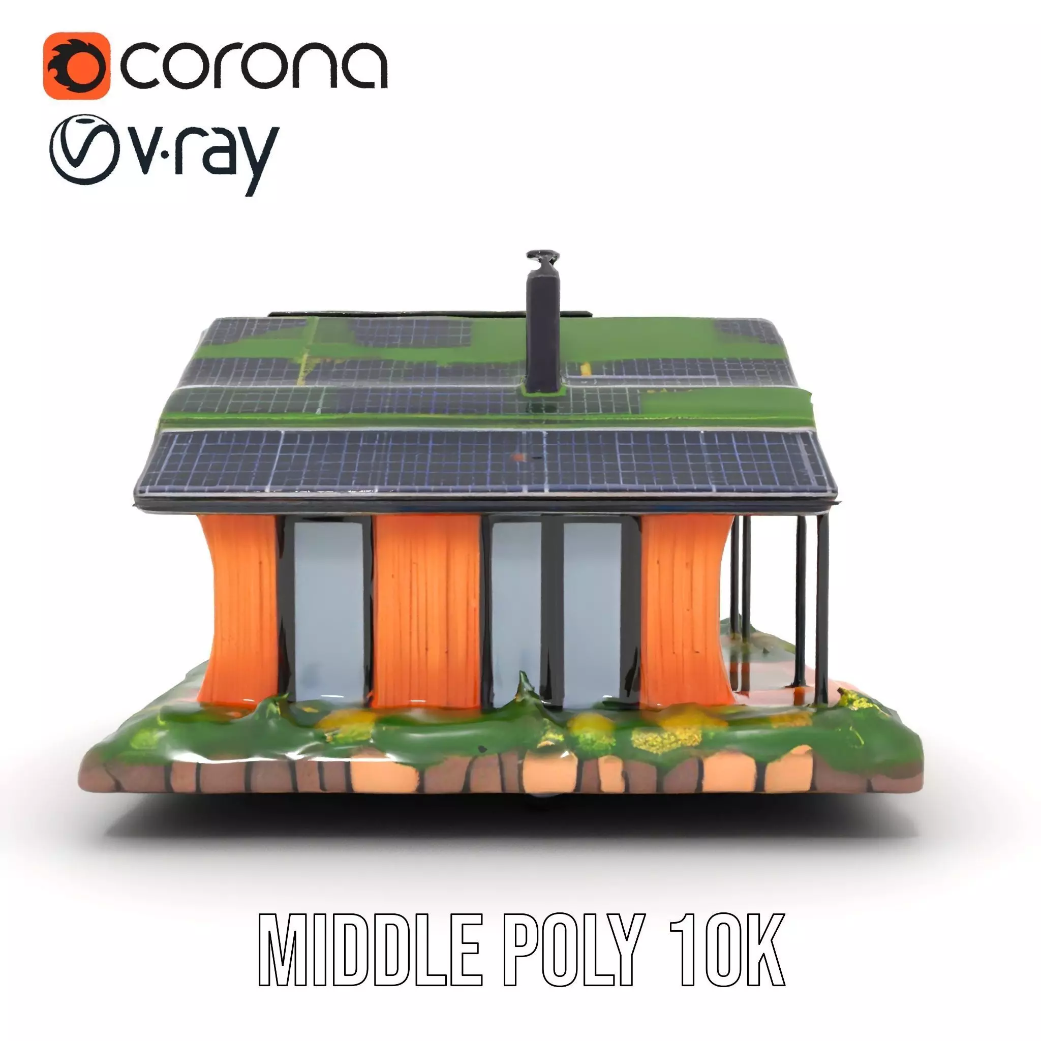 EcoFriendly Cabin model pack Low-poly 3D model_13