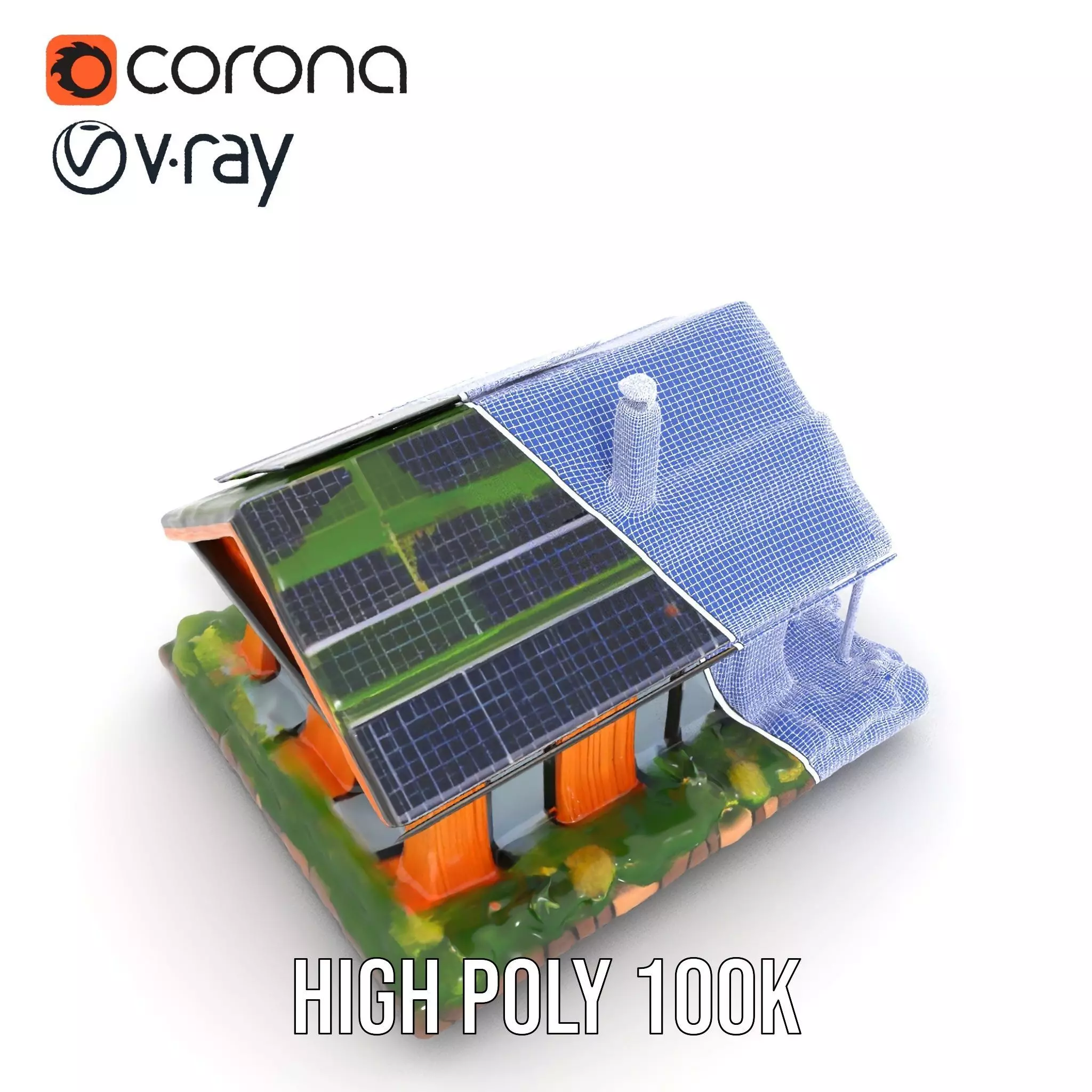 EcoFriendly Cabin model pack Low-poly 3D model_32