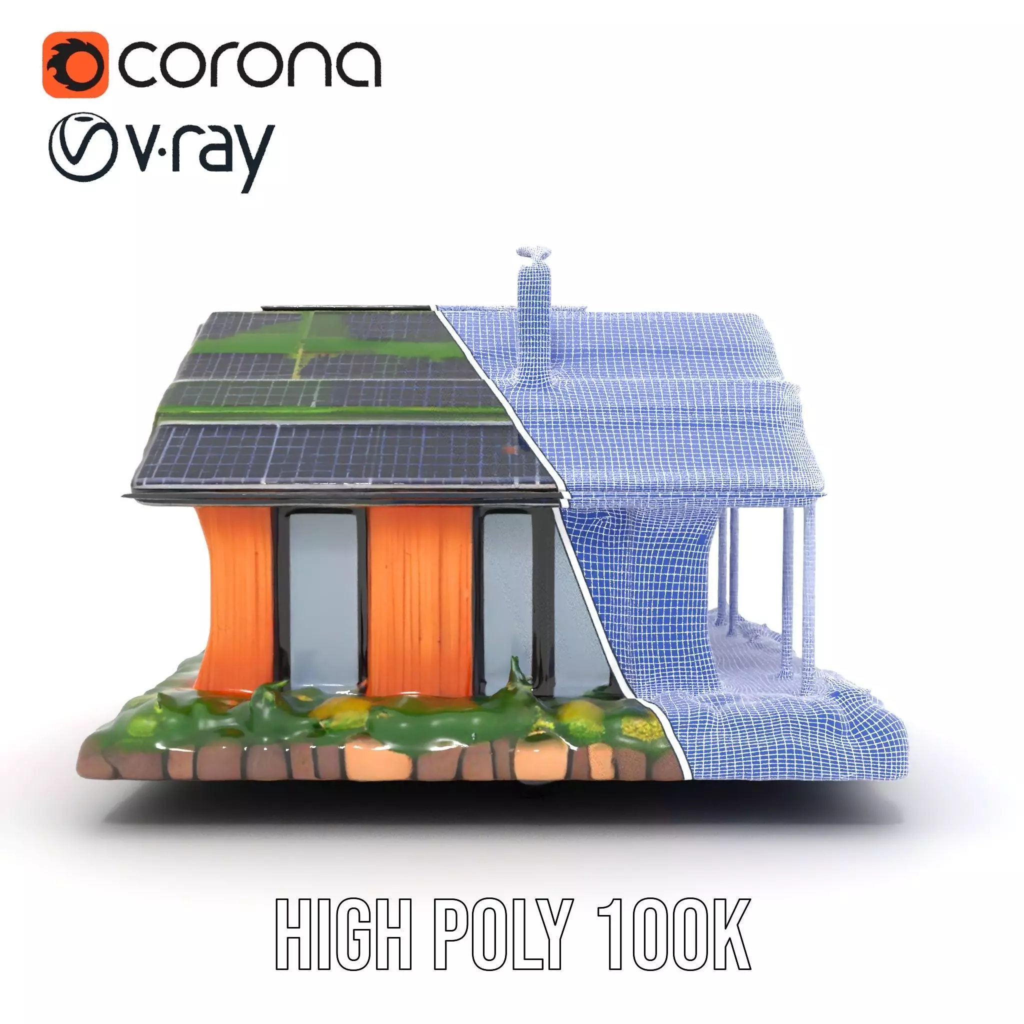 EcoFriendly Cabin model pack Low-poly 3D model_34