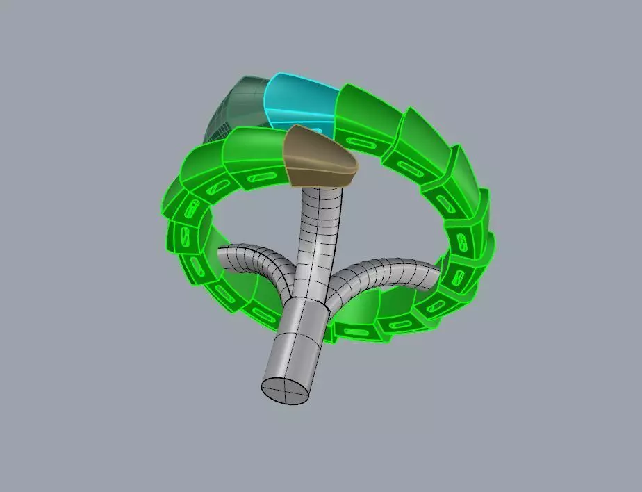 Serpenti plain ring 3D print model_2