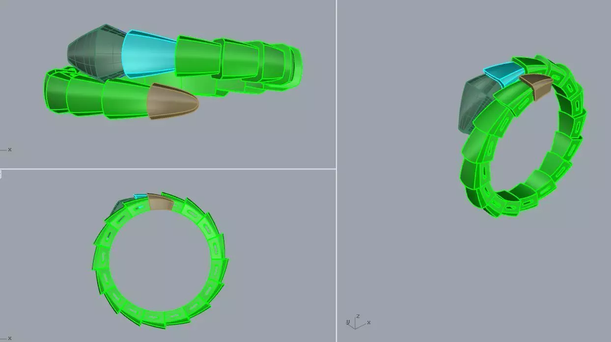 Serpenti plain ring 3D print model_1