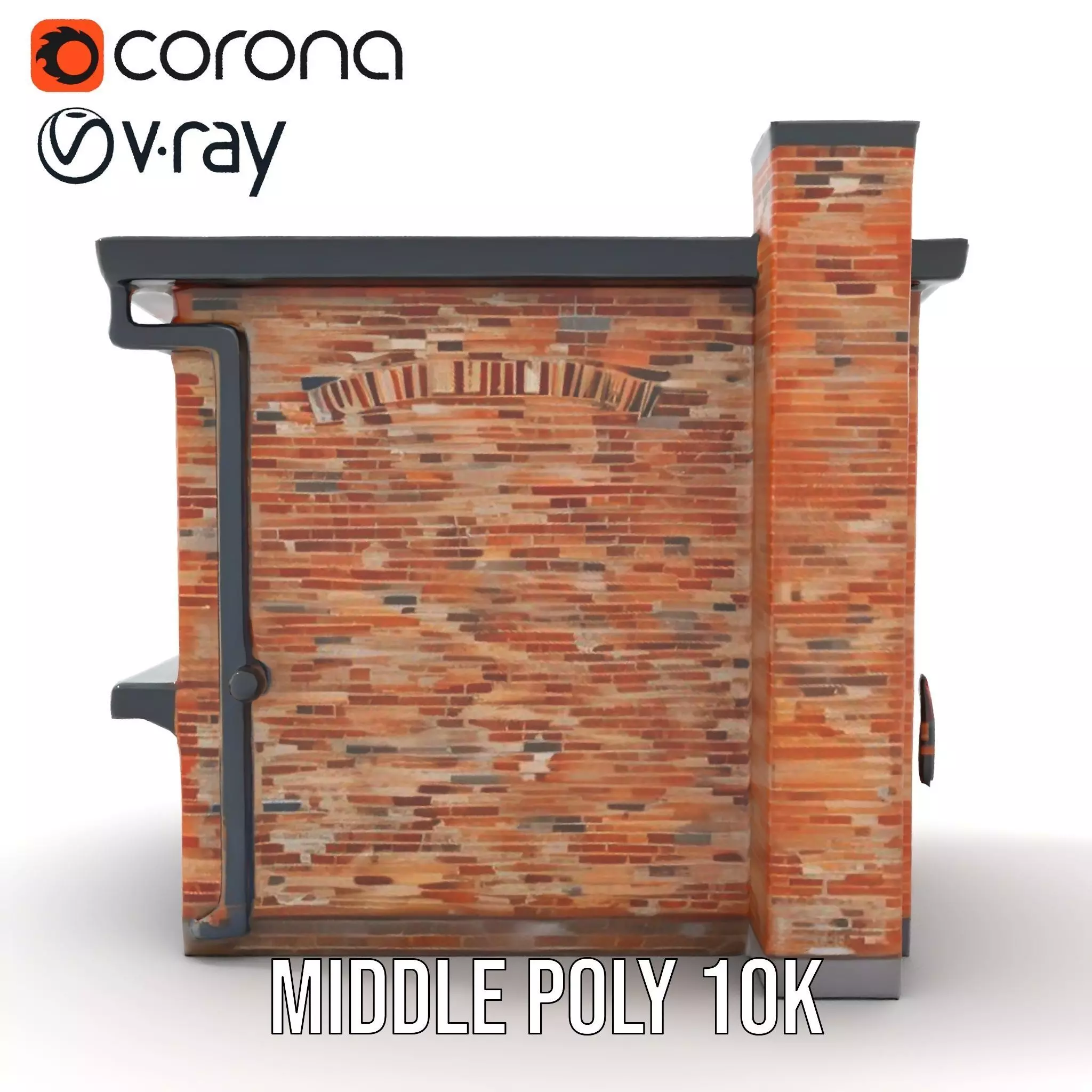 Red Brick House model pack Low-poly 3D model_15