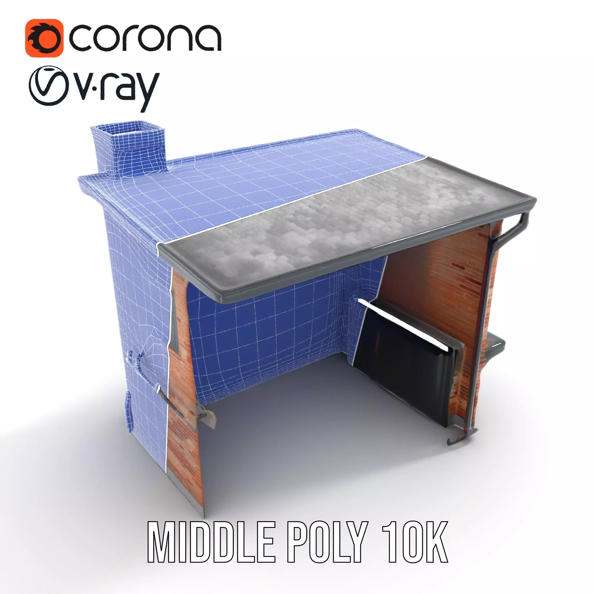 Red Brick House model pack Low-poly 3D model_27