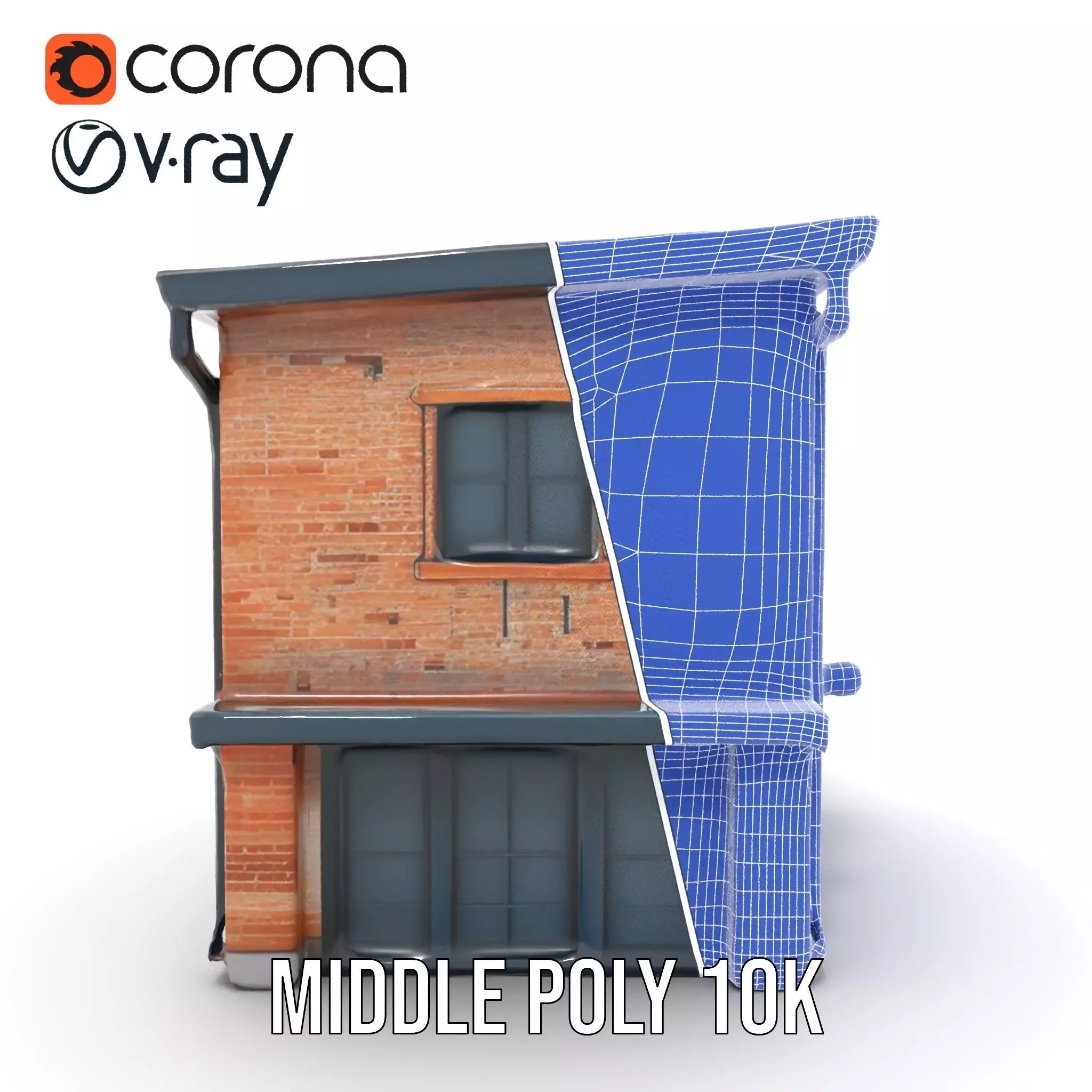 Red Brick House model pack Low-poly 3D model_30