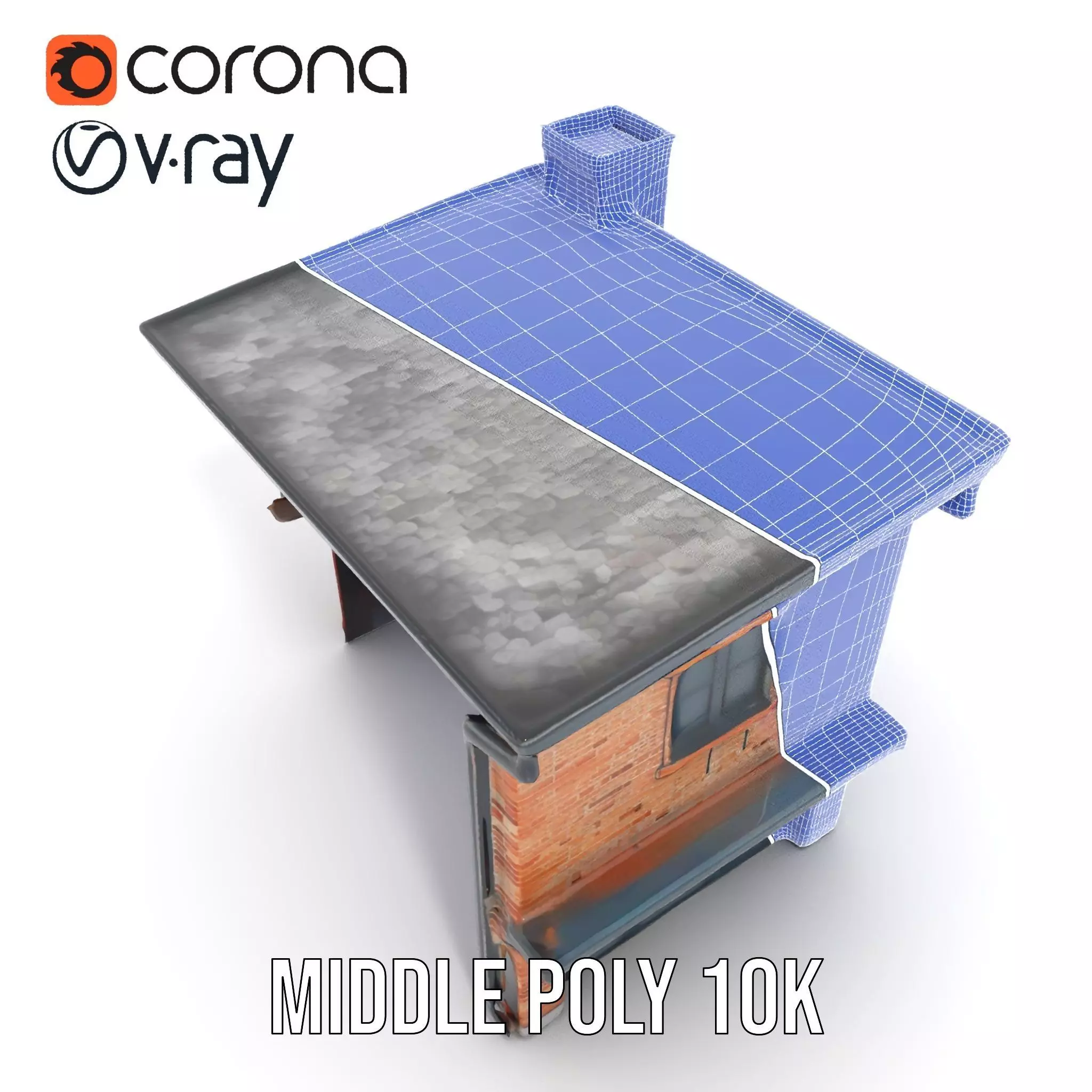 Red Brick House model pack Low-poly 3D model_11