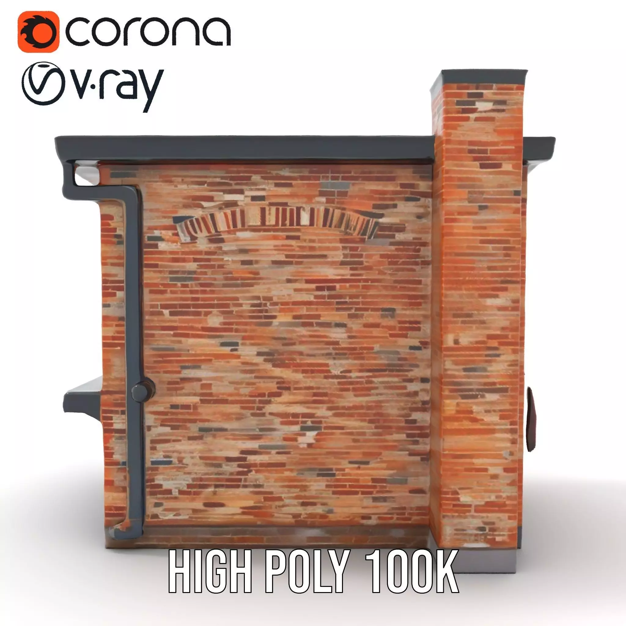 Red Brick House model pack Low-poly 3D model_33