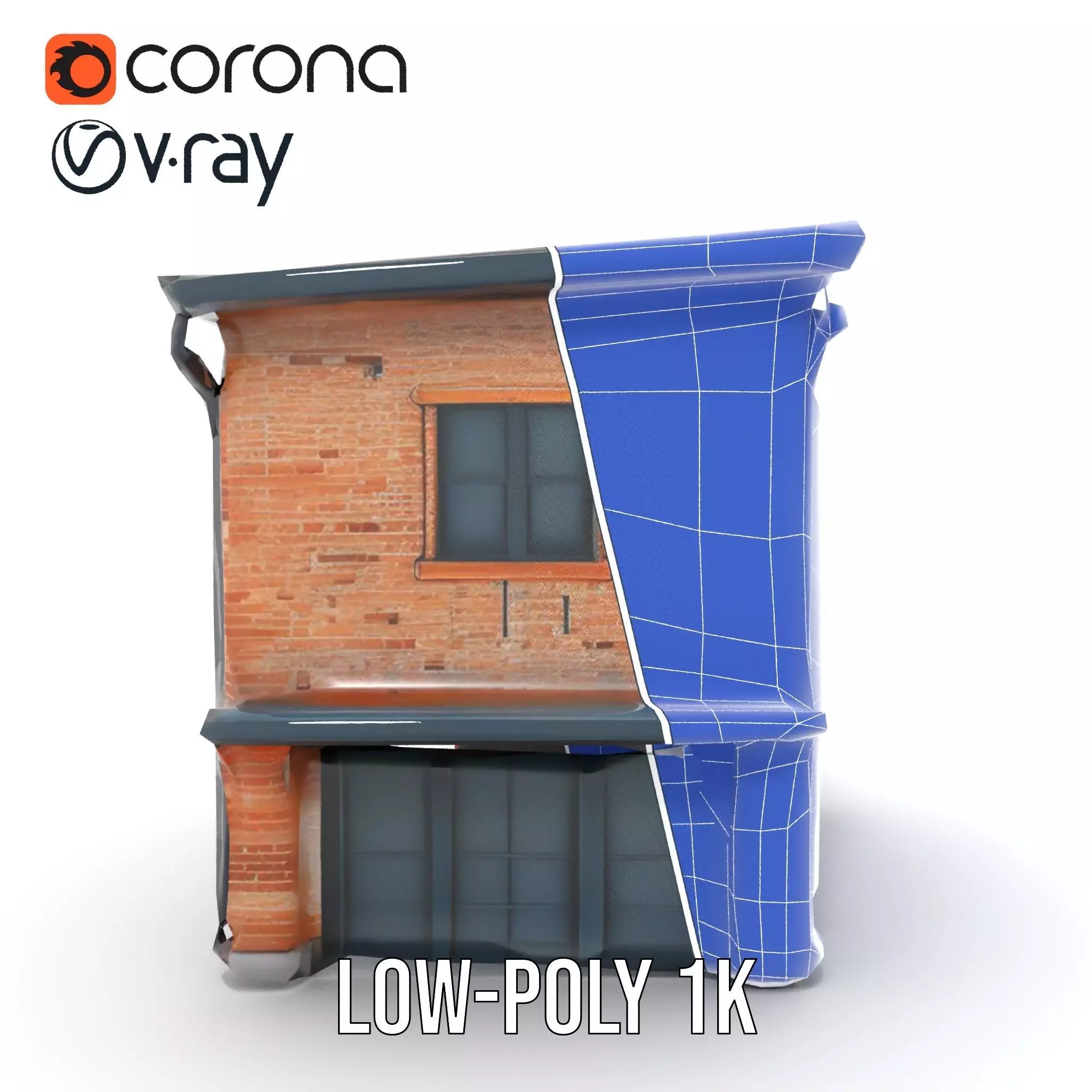 Red Brick House model pack Low-poly 3D model_25