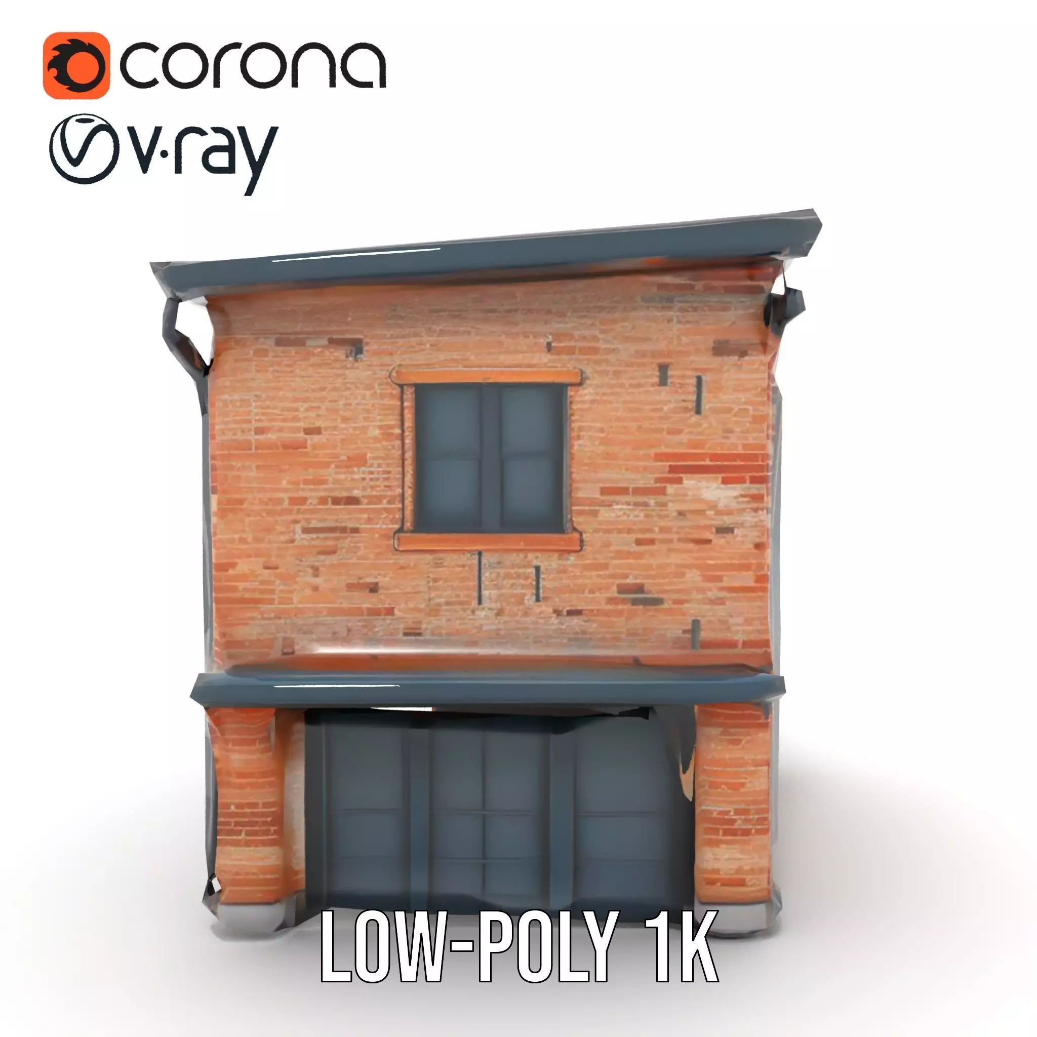 Red Brick House model pack Low-poly 3D model_22