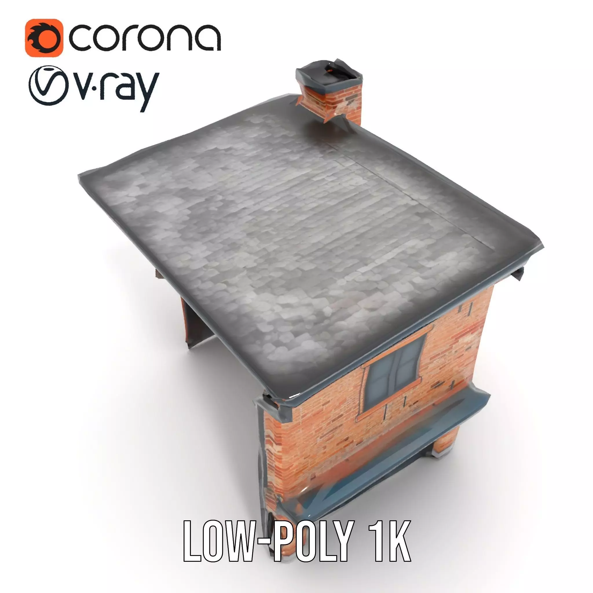 Red Brick House model pack Low-poly 3D model_9