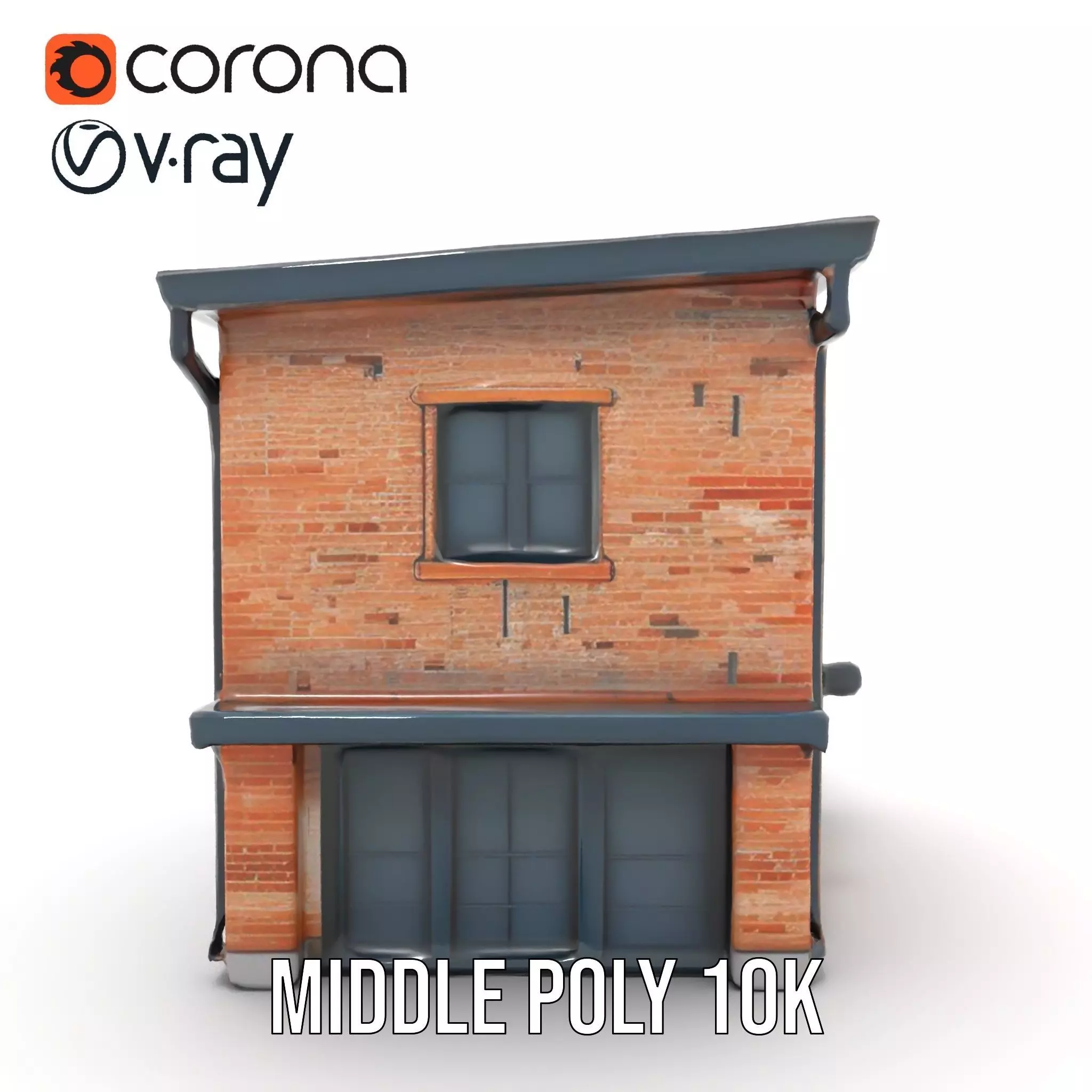 Red Brick House model pack Low-poly 3D model_6