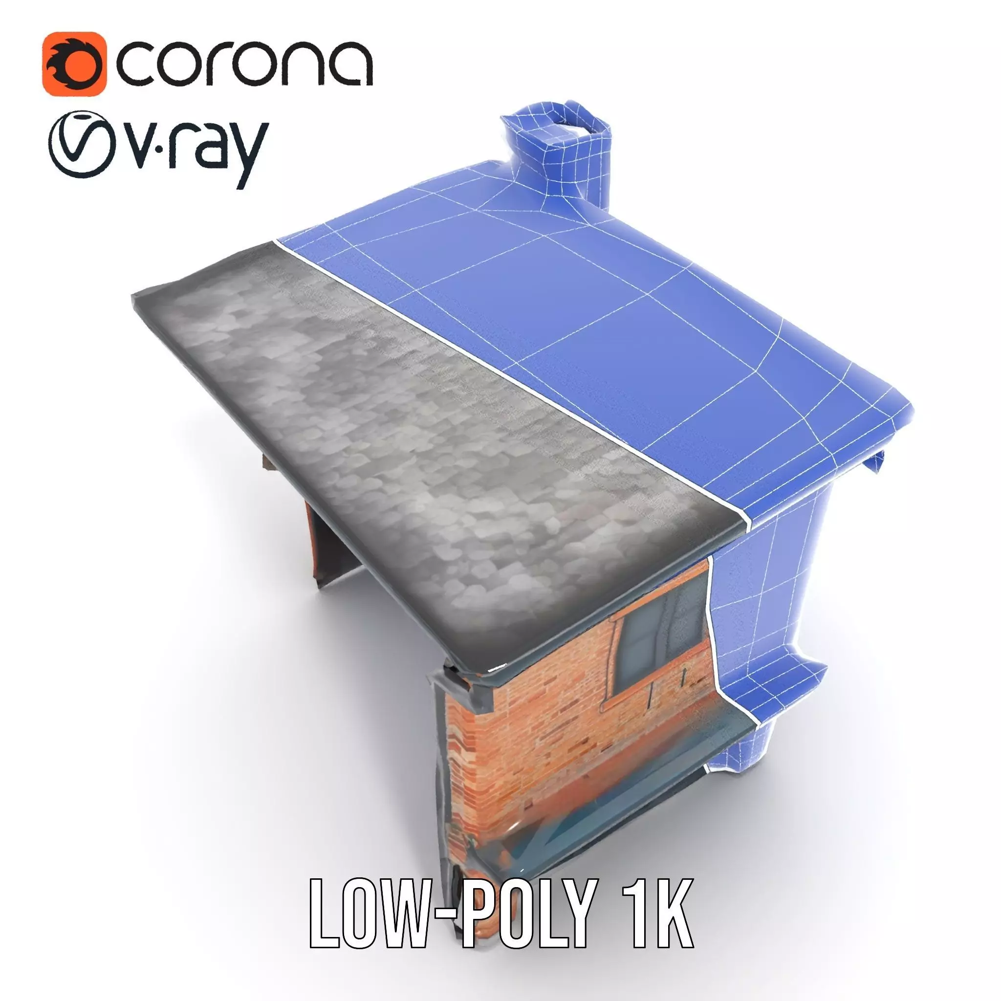 Red Brick House model pack Low-poly 3D model_28