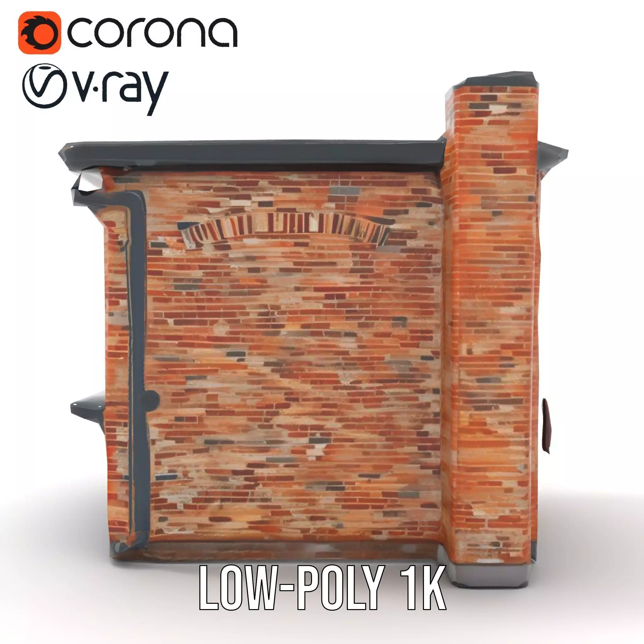 Red Brick House model pack Low-poly 3D model_12