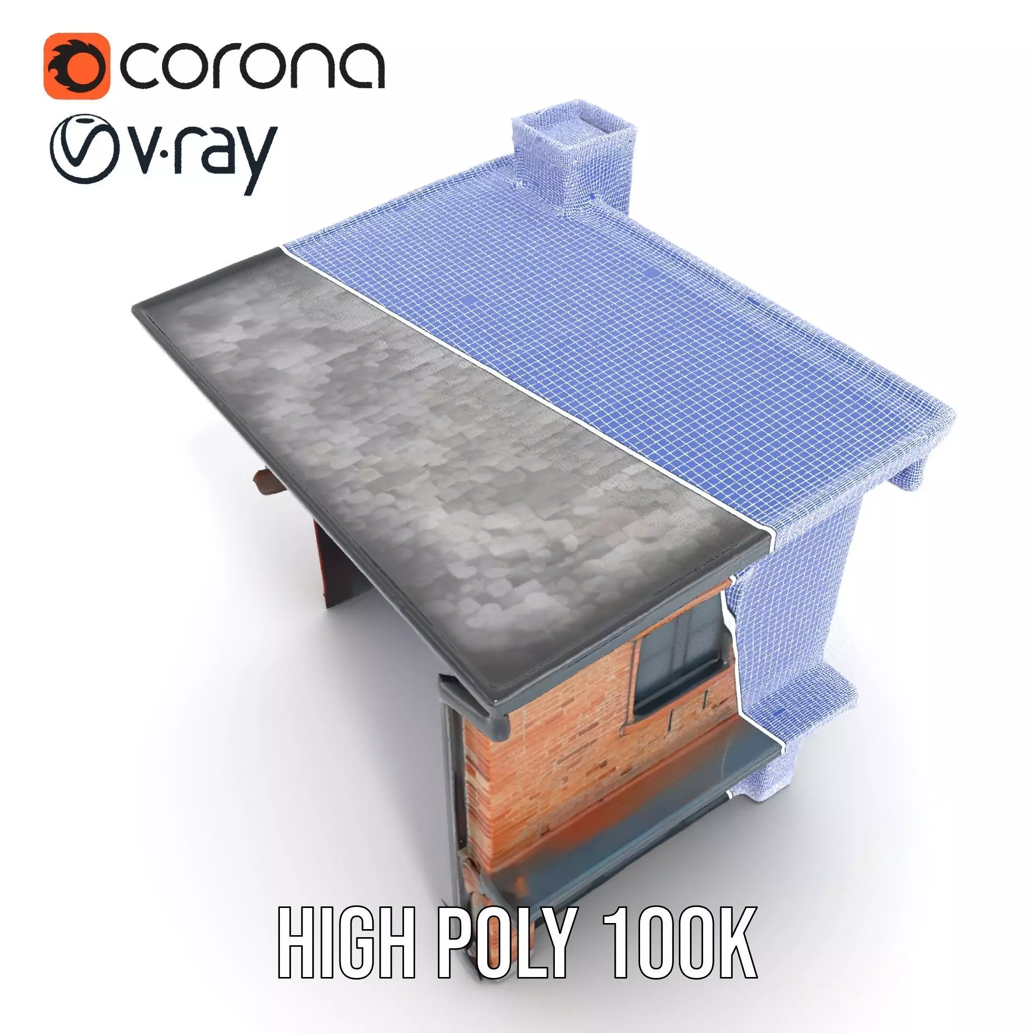 Red Brick House model pack Low-poly 3D model_23