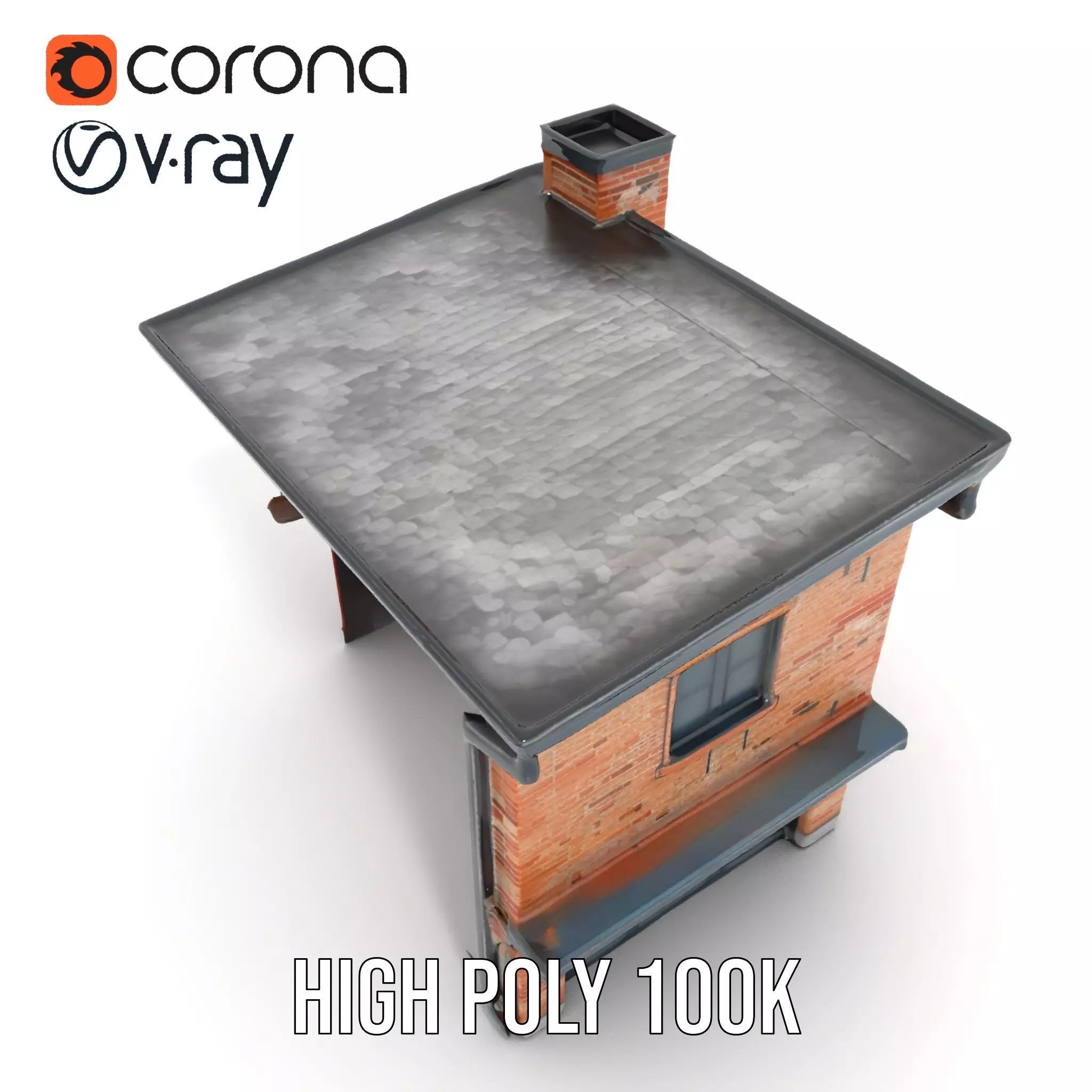 Red Brick House model pack Low-poly 3D model_29