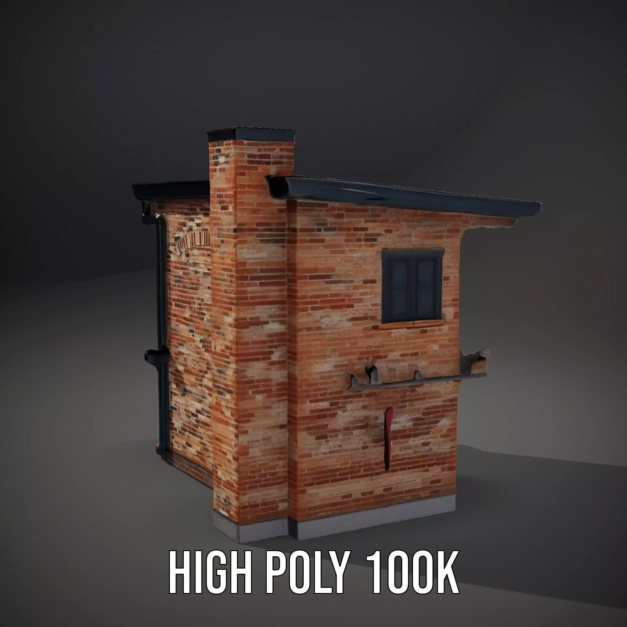 Red Brick House model pack Low-poly 3D model_8