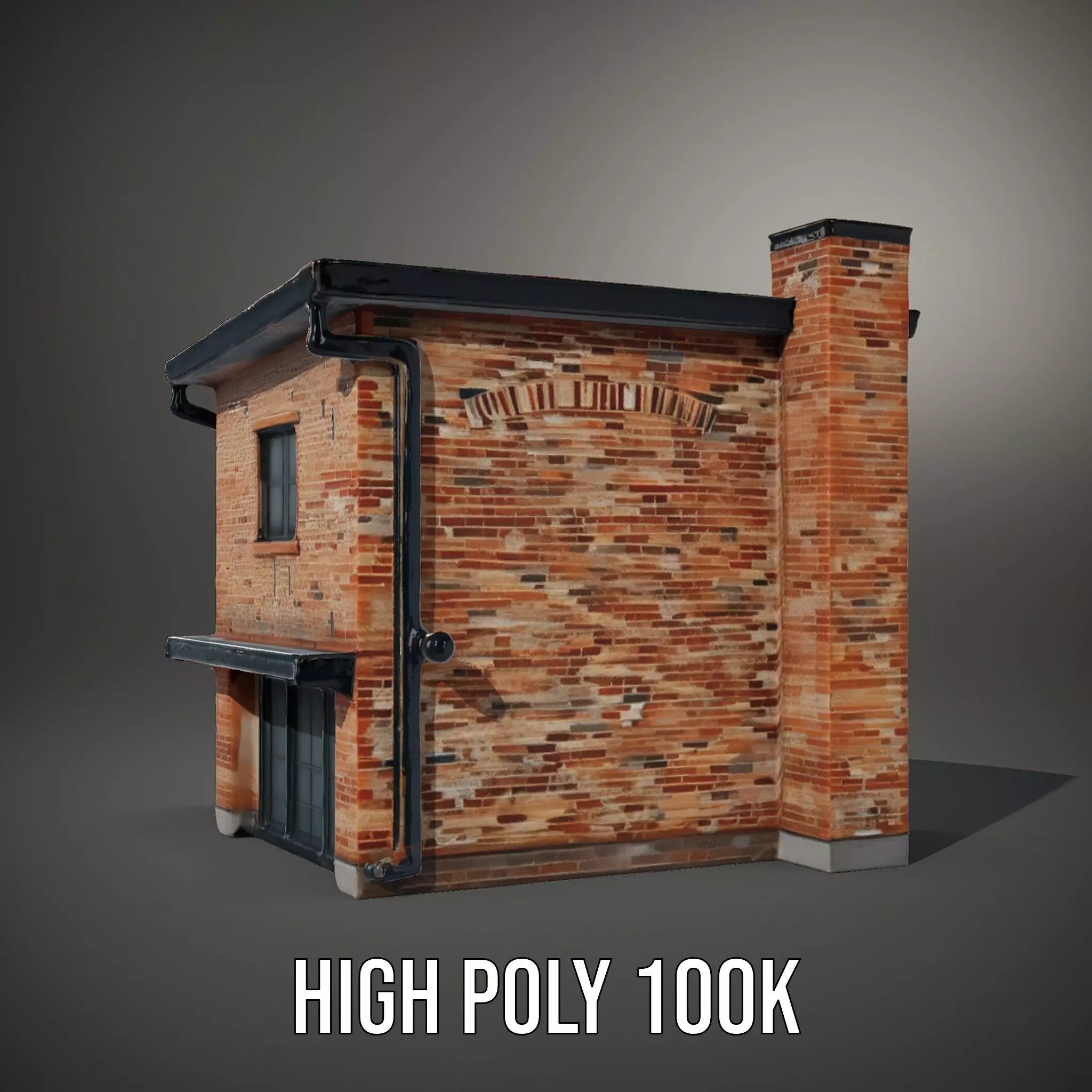 Red Brick House model pack Low-poly 3D model_10