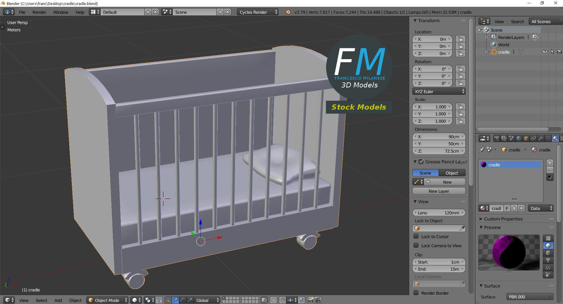Cradle 3D model_9