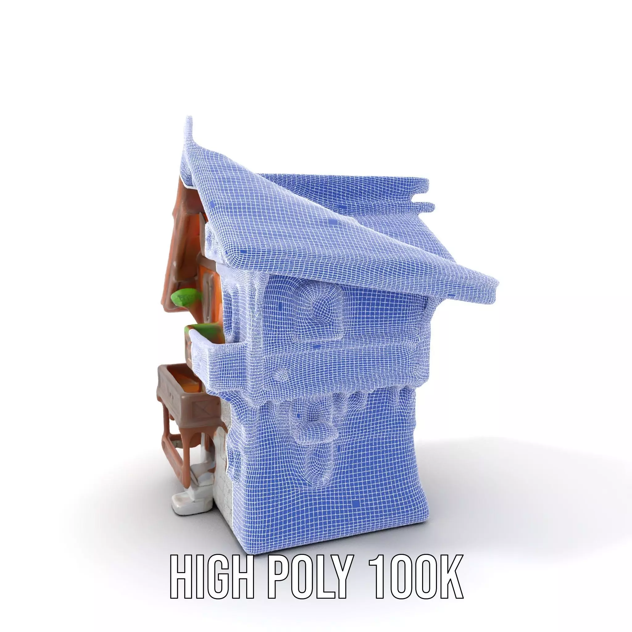 Rustic Wooden House model pack Low-poly 3D model_4