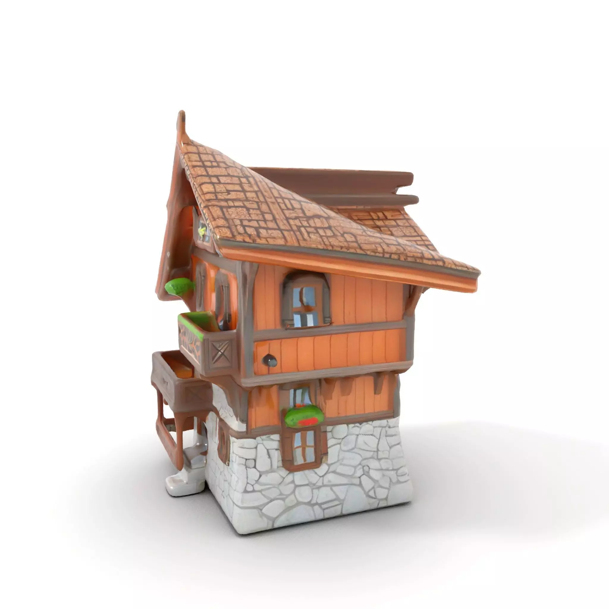 Rustic Wooden House model pack Low-poly 3D model_13