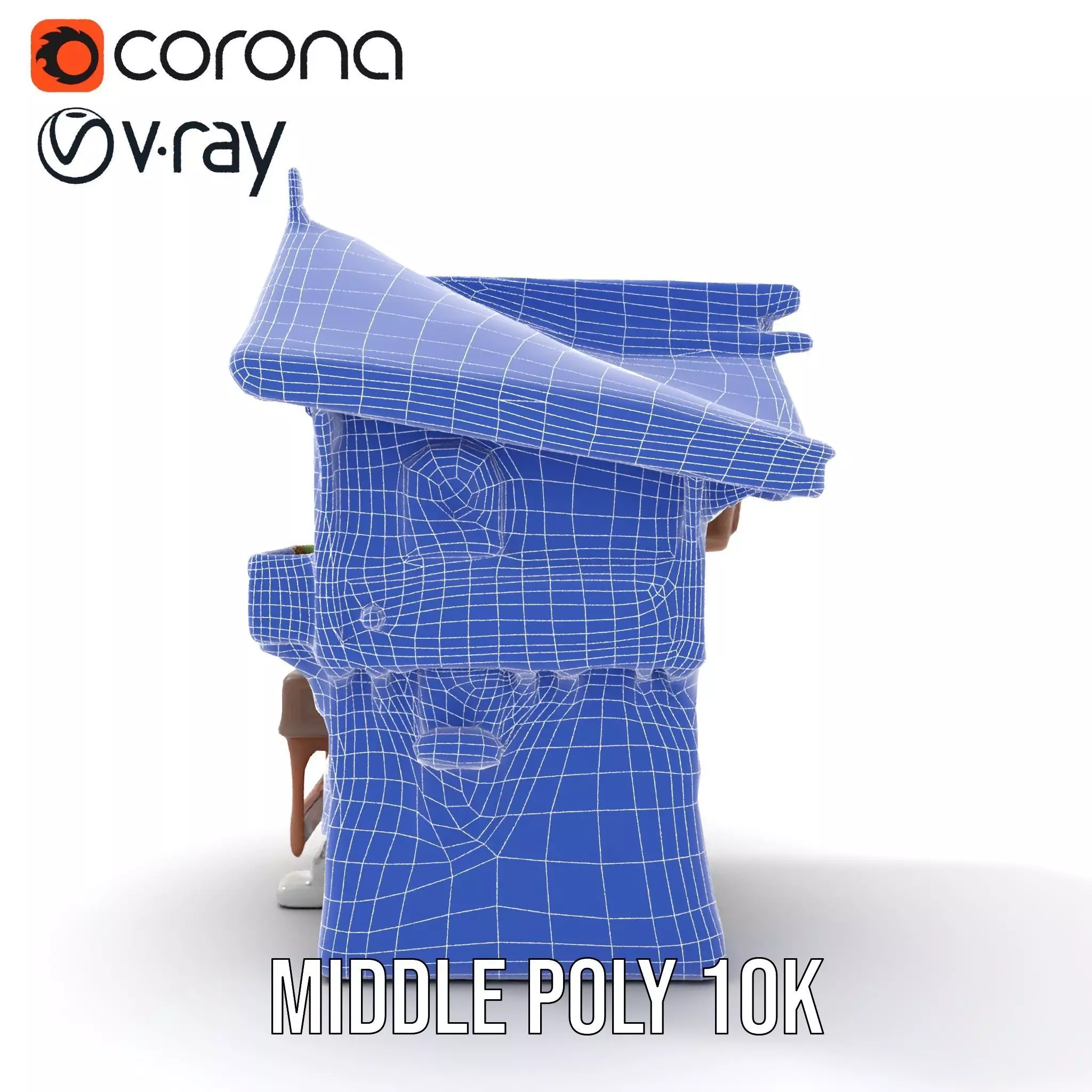 Rustic Wooden House model pack Low-poly 3D model_27