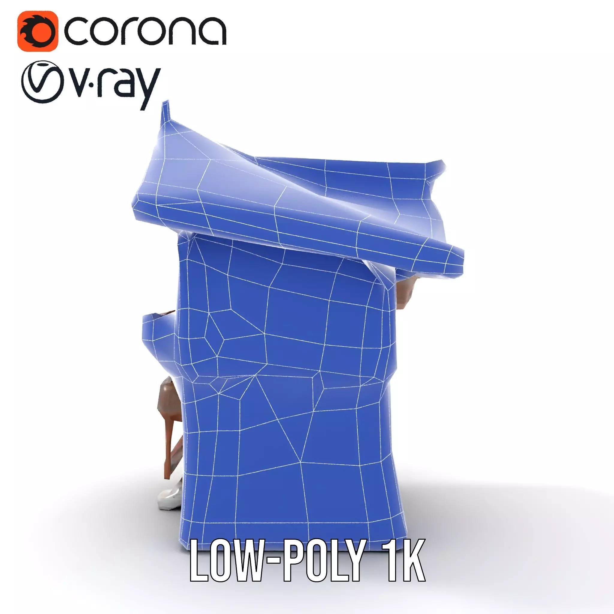 Rustic Wooden House model pack Low-poly 3D model_9