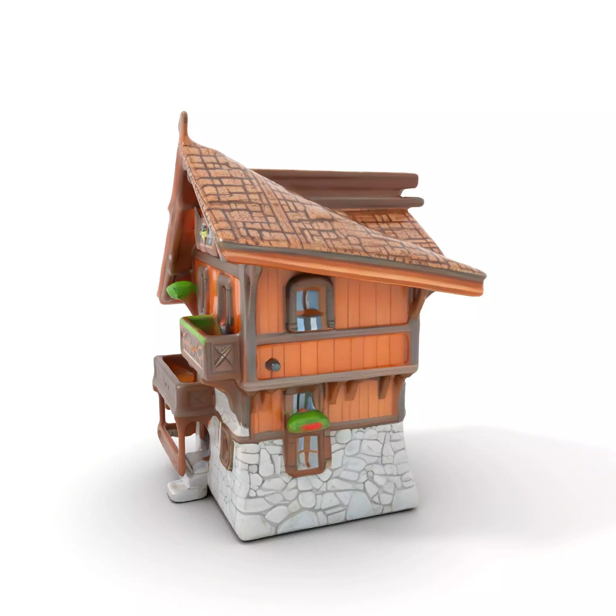 Rustic Wooden House model pack Low-poly 3D model_0