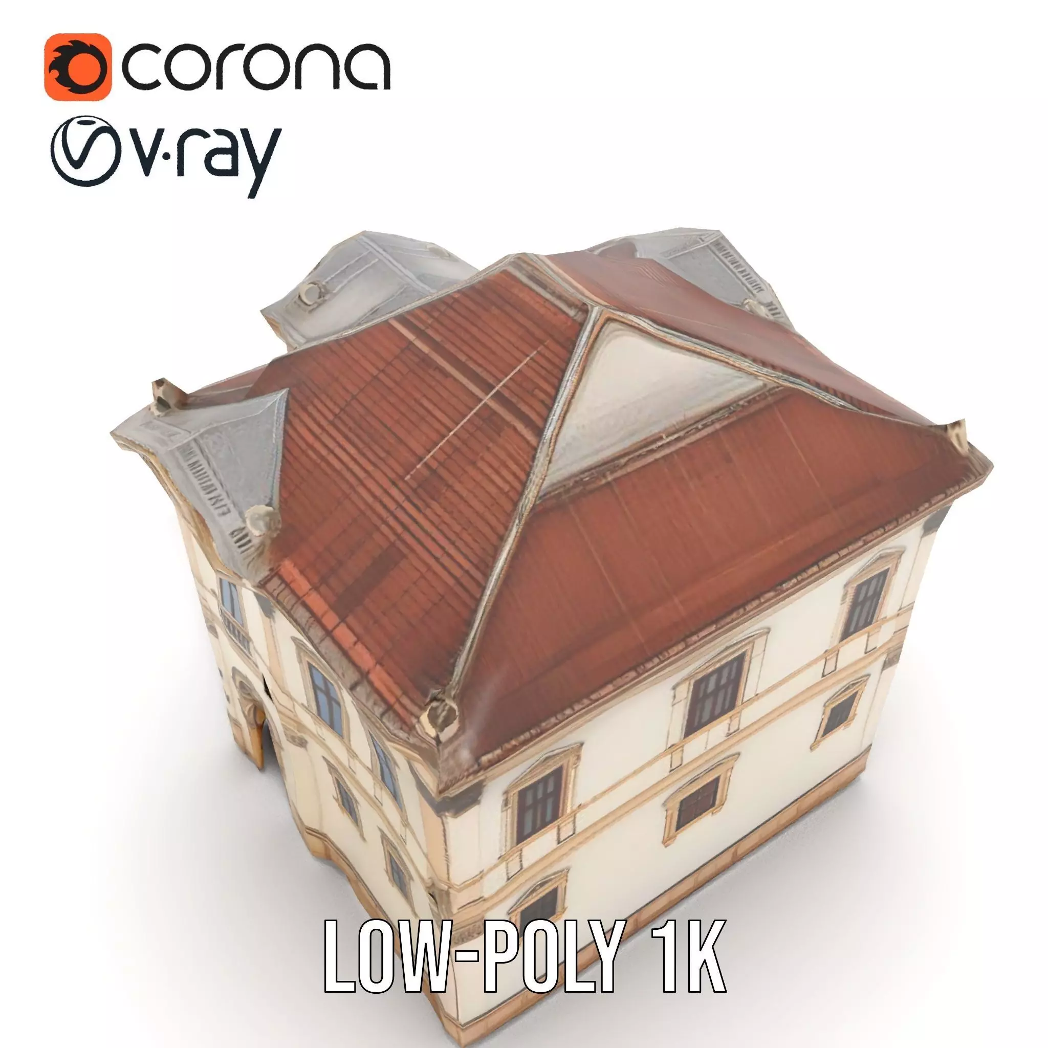 Classic Beige Manor model pack Low-poly 3D model_16