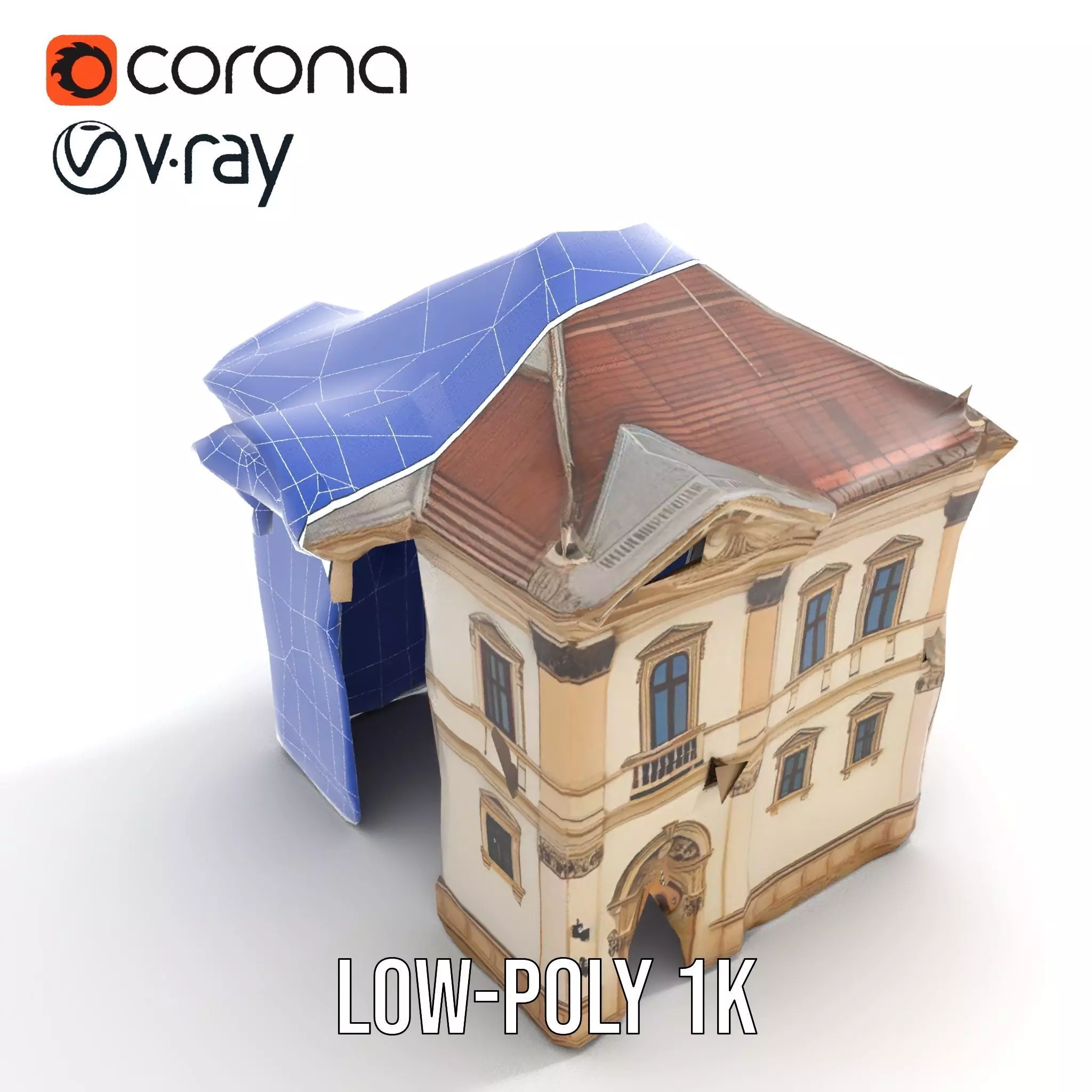 Classic Beige Manor model pack Low-poly 3D model_21