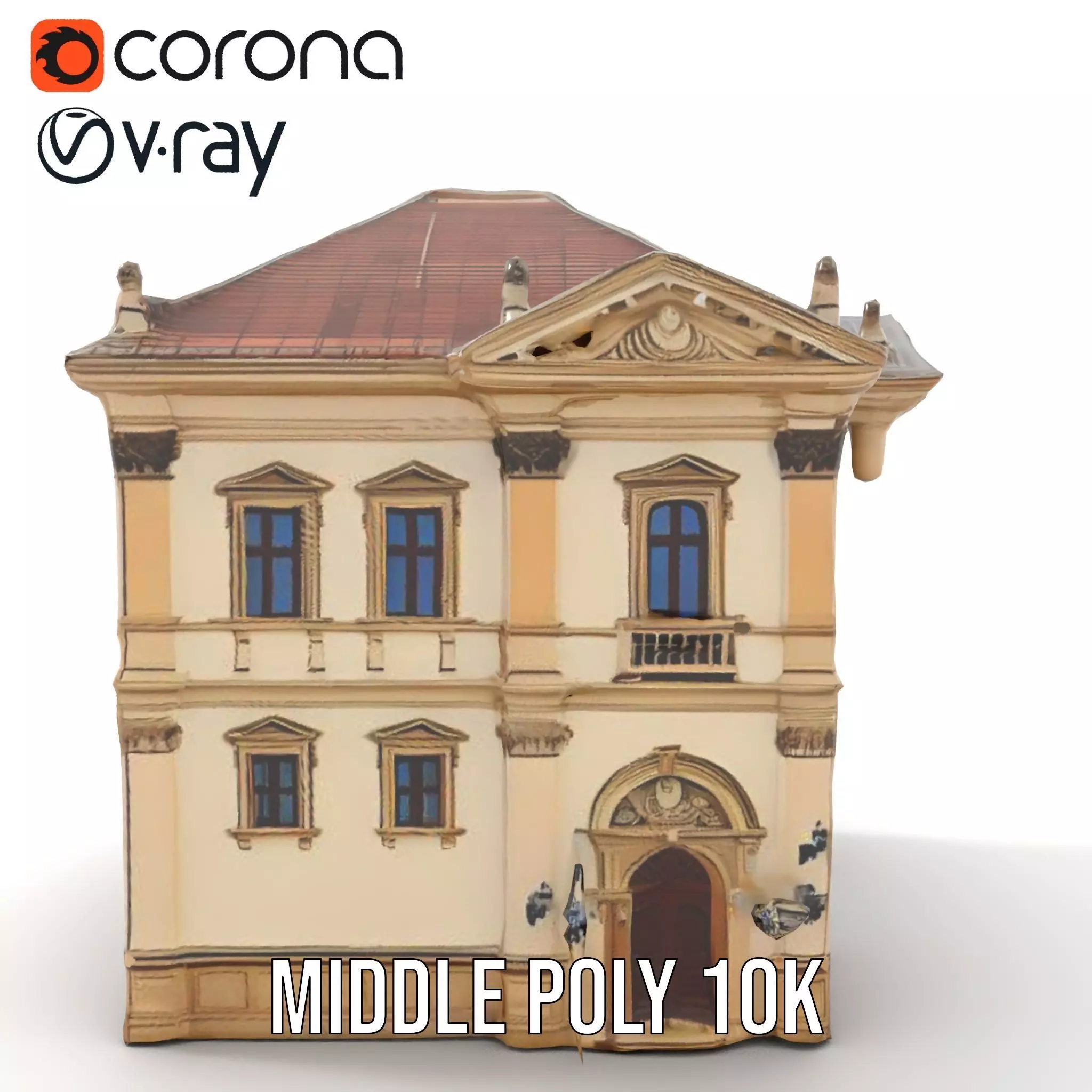 Classic Beige Manor model pack Low-poly 3D model_20