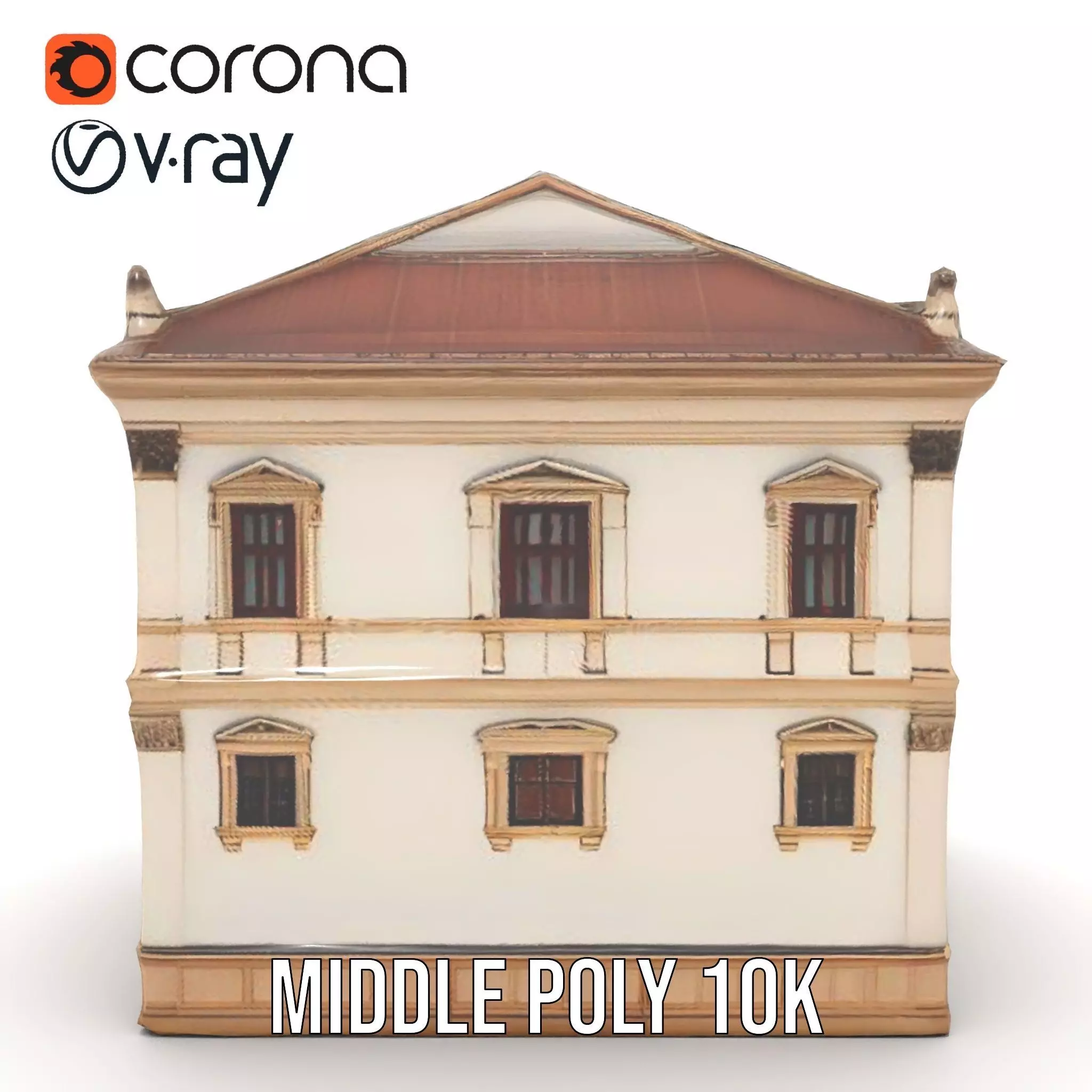 Classic Beige Manor model pack Low-poly 3D model_15