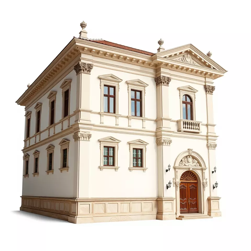 Classic Beige Manor model pack Low-poly 3D model_2