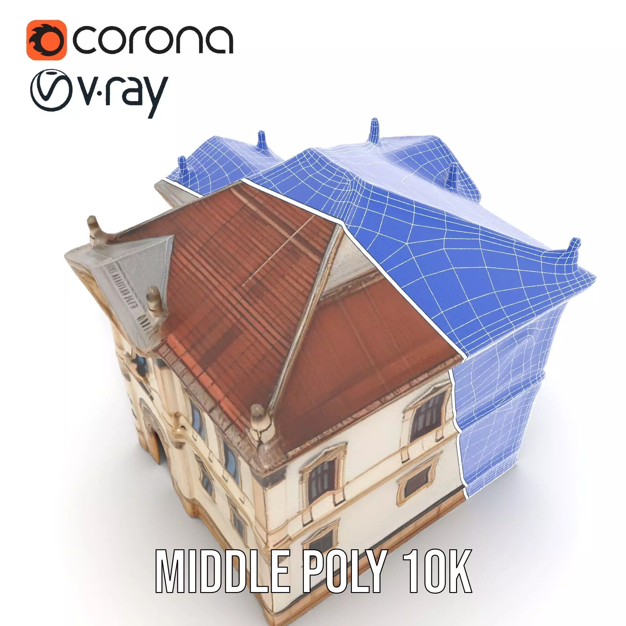 Classic Beige Manor model pack Low-poly 3D model_23