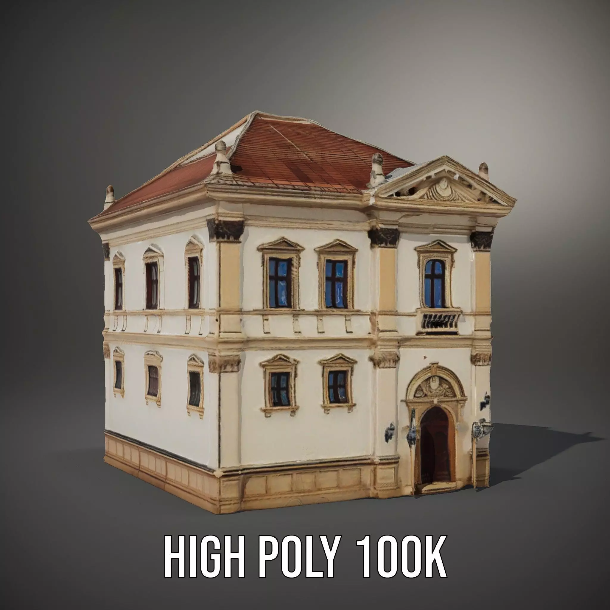Classic Beige Manor model pack Low-poly 3D model_8