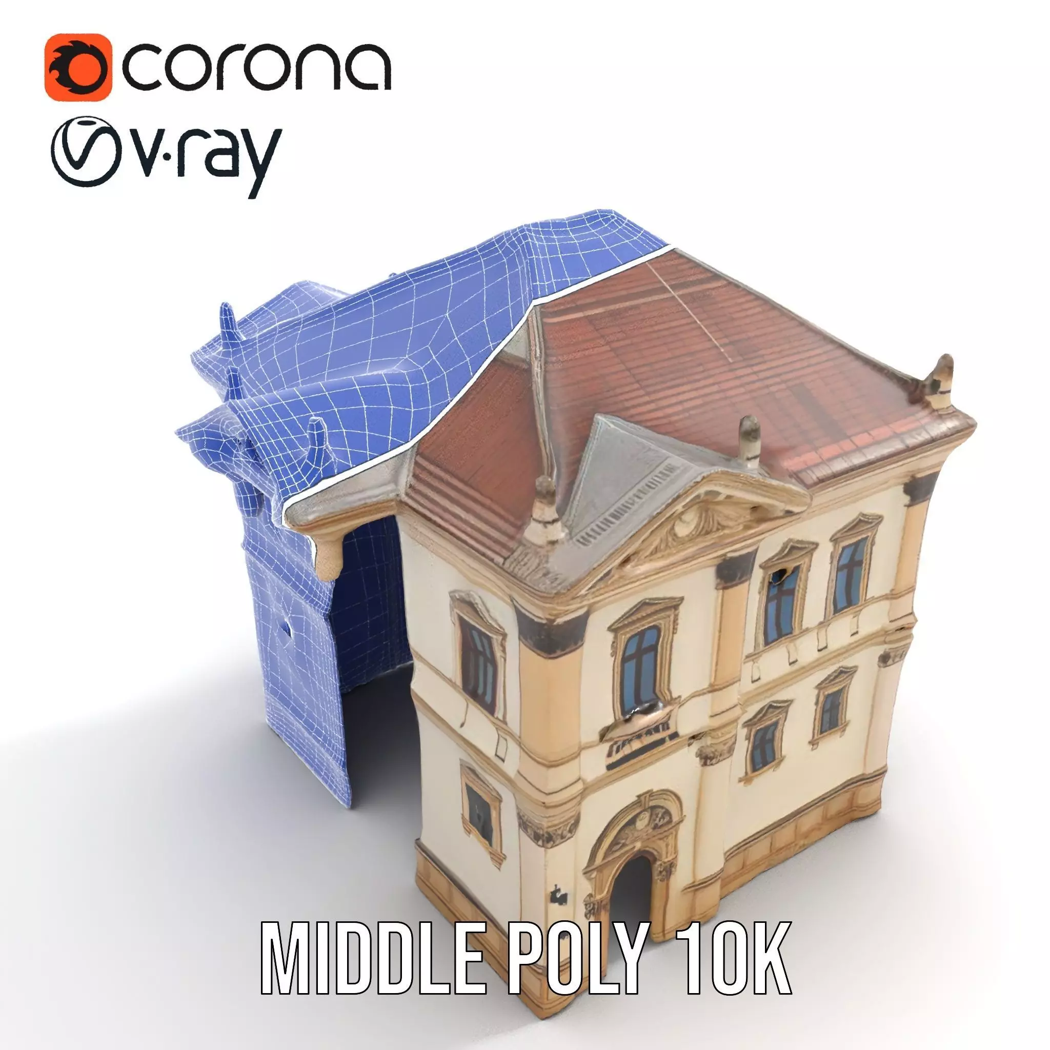 Classic Beige Manor model pack Low-poly 3D model_13