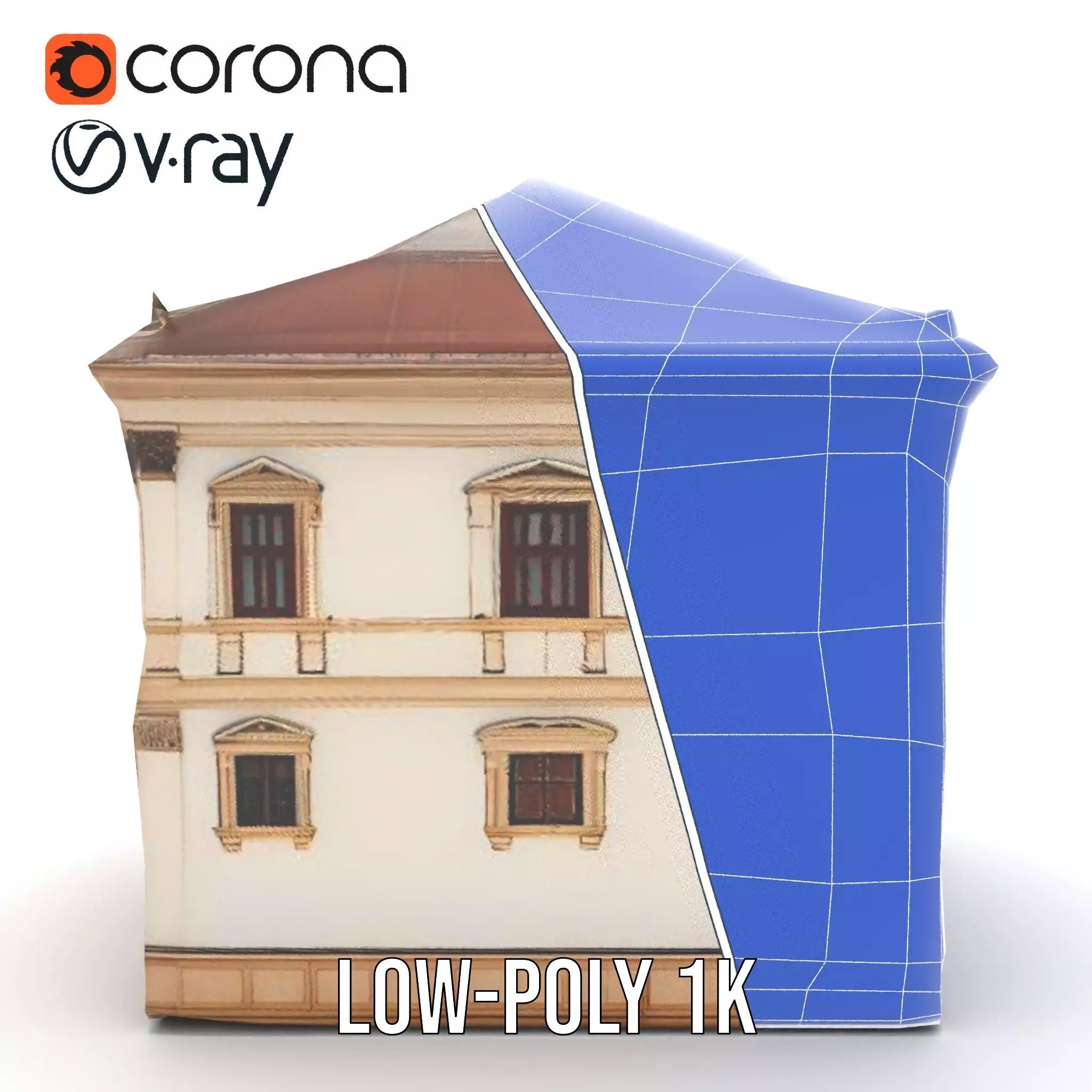 Classic Beige Manor model pack Low-poly 3D model_24