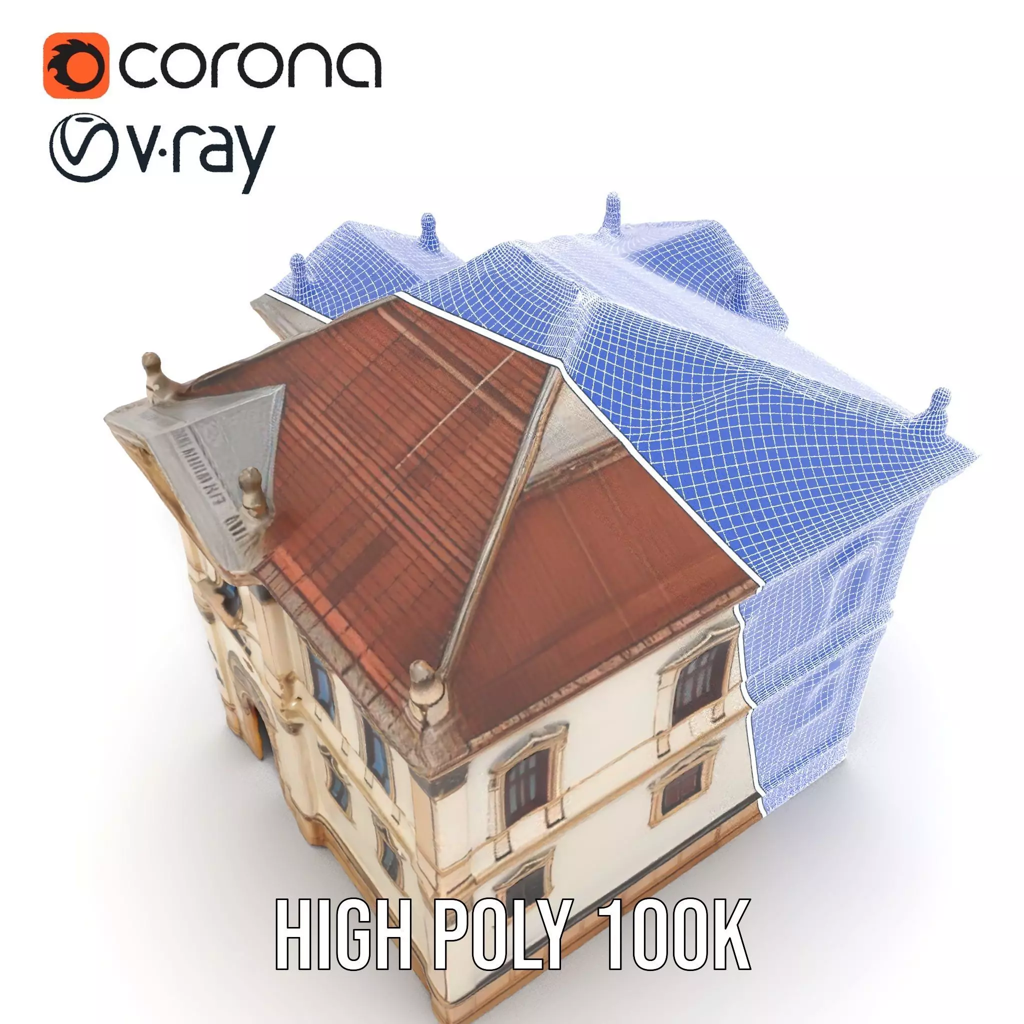 Classic Beige Manor model pack Low-poly 3D model_32