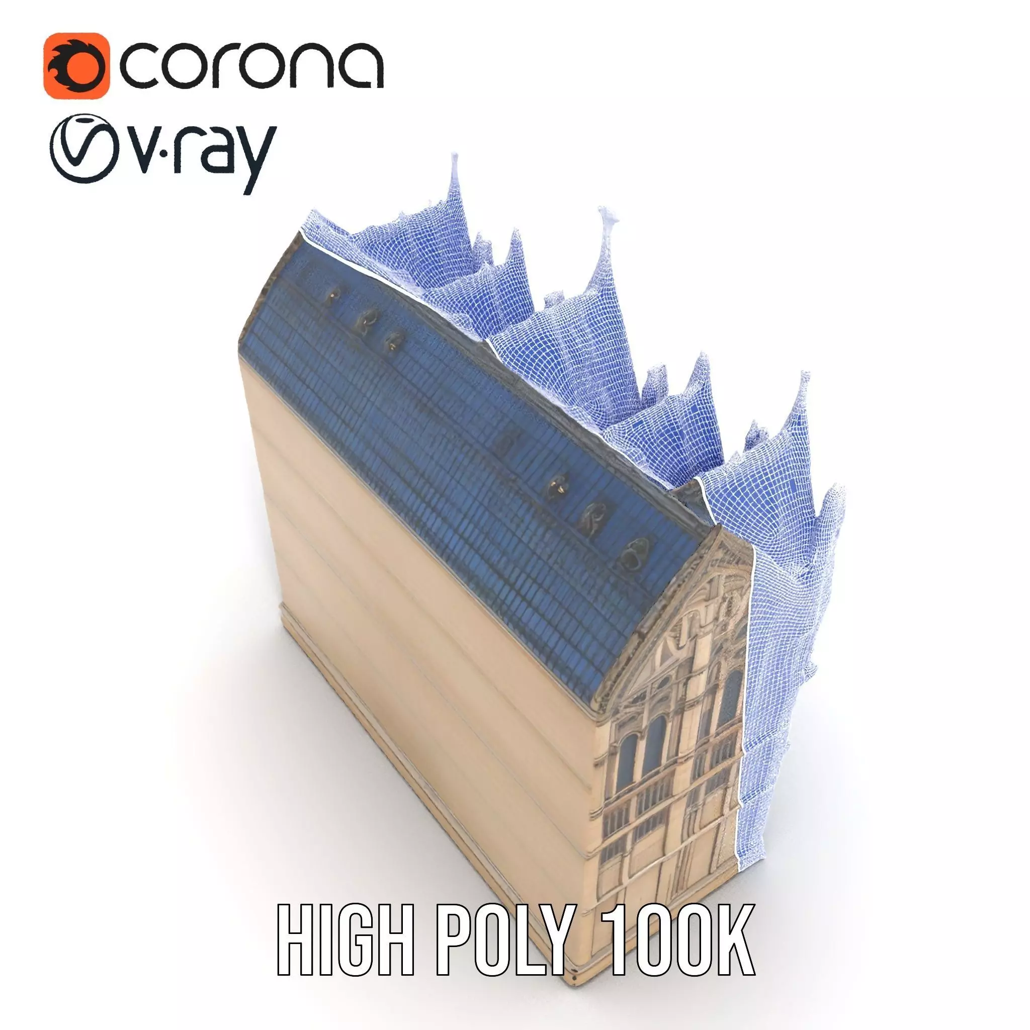 Gothic Cathedral Facade model pack Low-poly 3D model_32