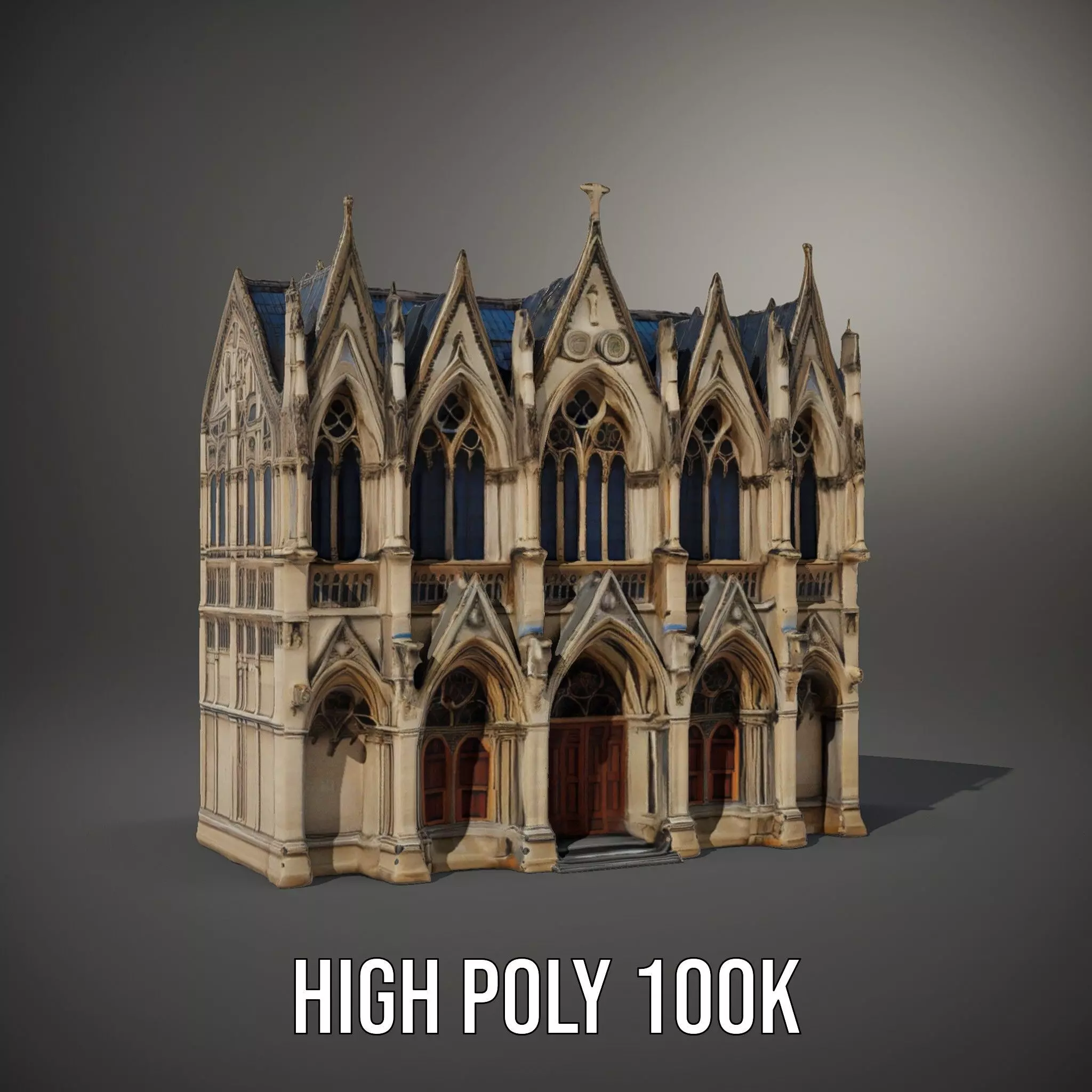 Gothic Cathedral Facade model pack Low-poly 3D model_8