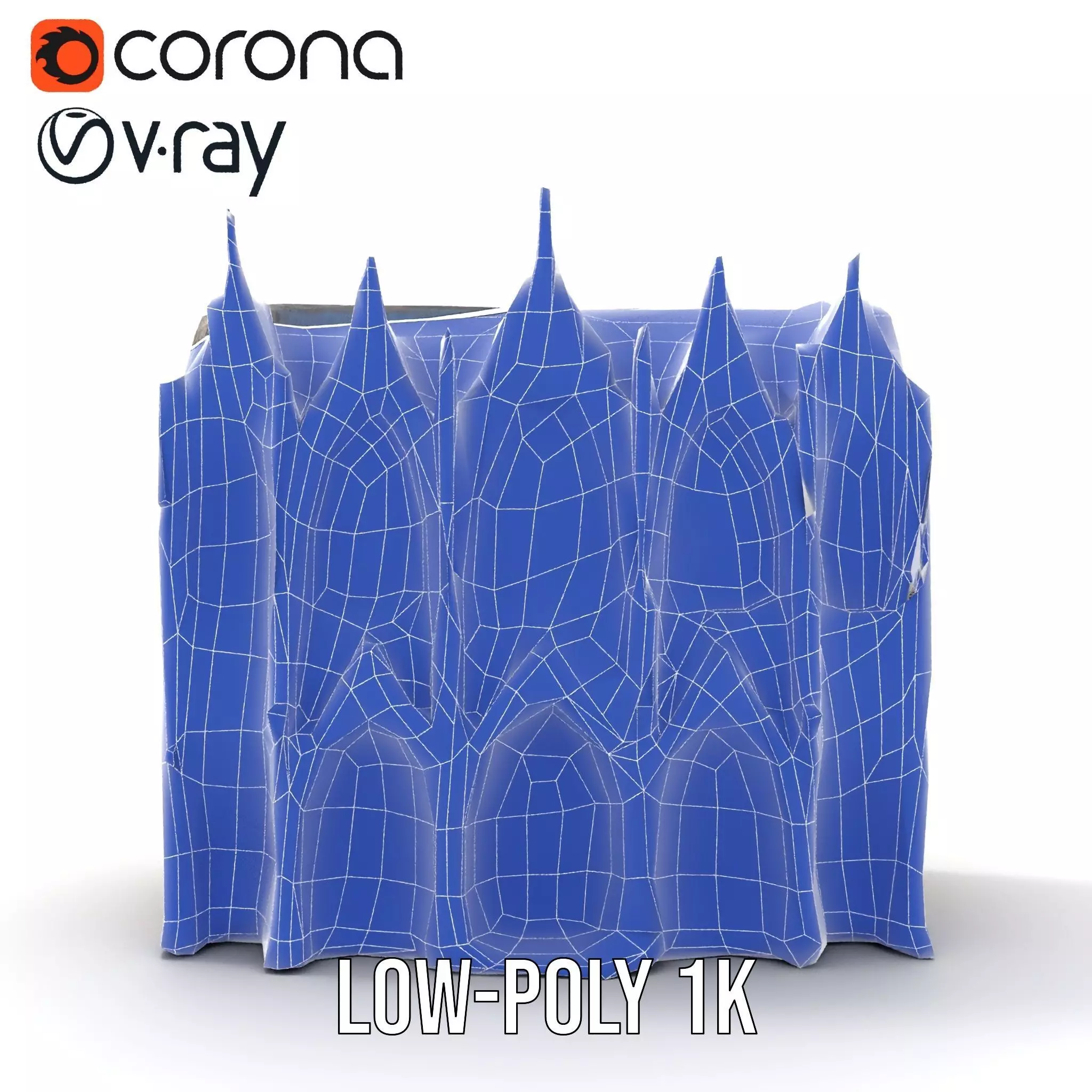 Gothic Cathedral Facade model pack Low-poly 3D model_12
